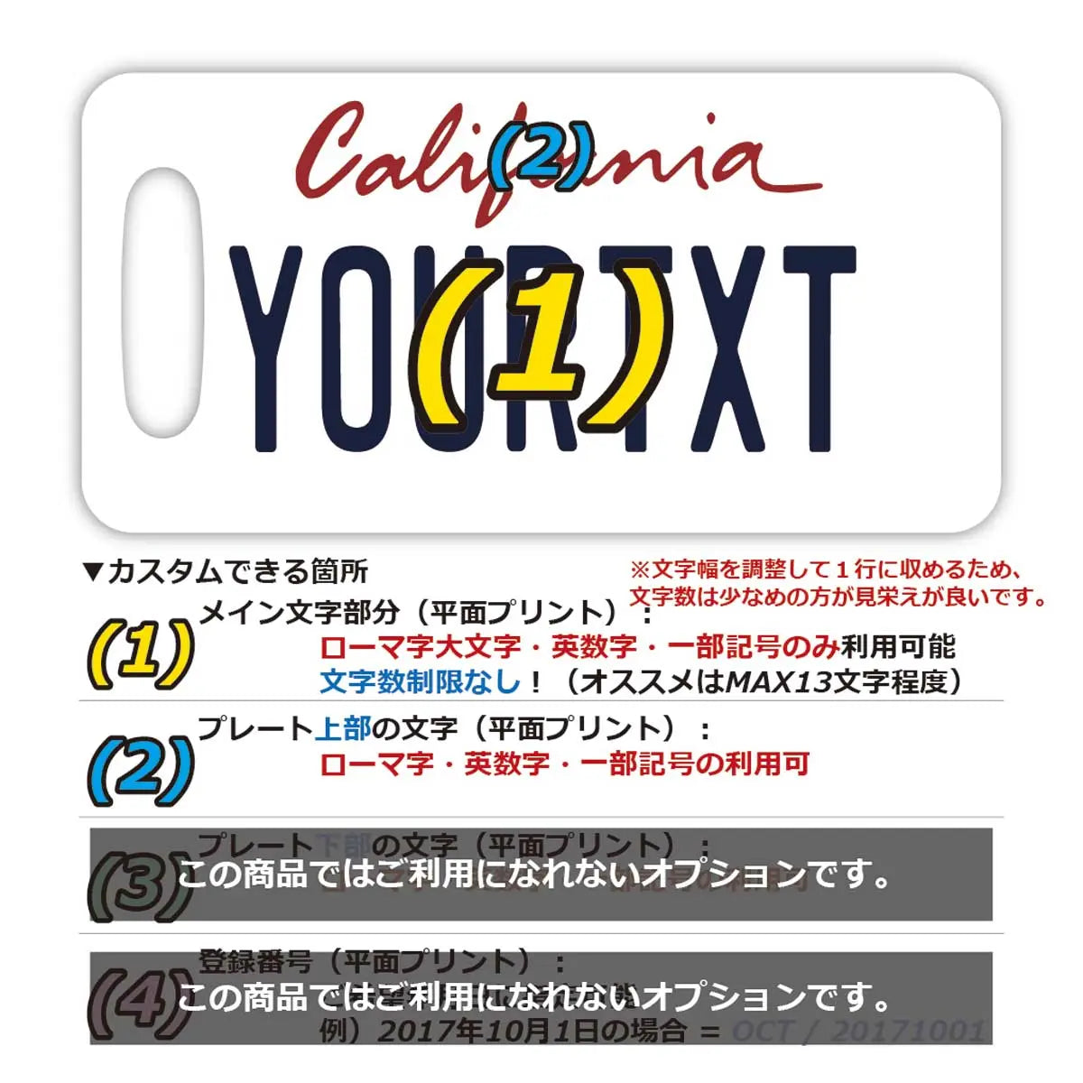 [Etichetta per bagaglio] California anni 2000 / Originale a forma di targa americana, elegante, per prevenire la perdita