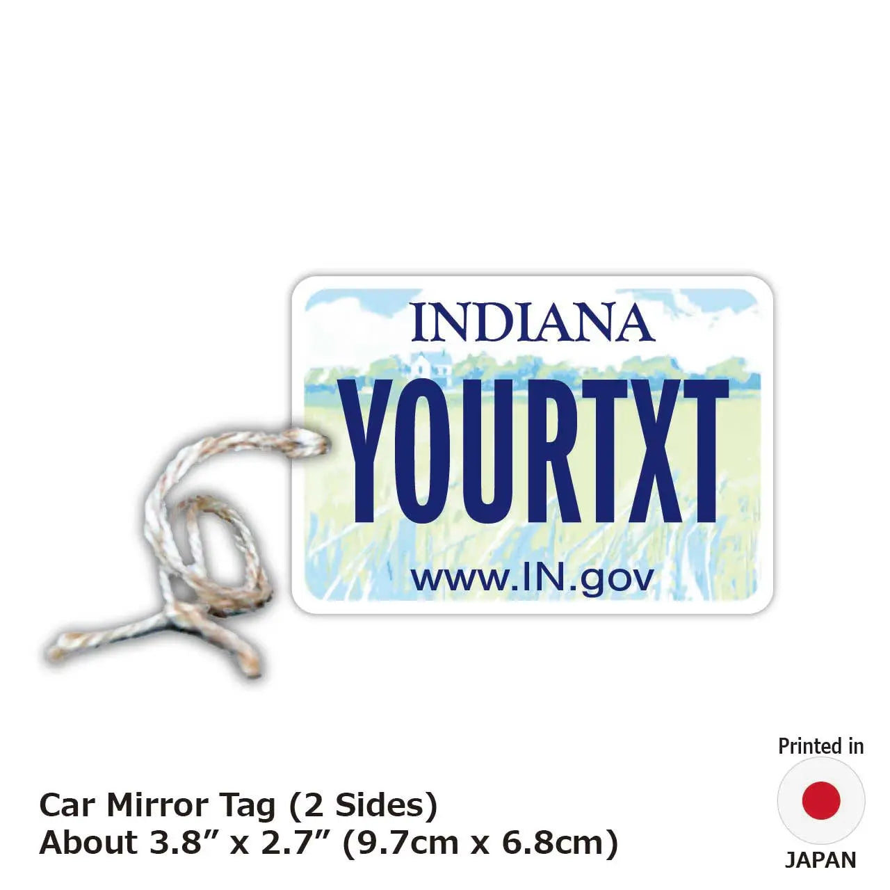 【Etichetta Specchietto Retrovisore】Indiana 2003/Deodorante per auto a forma di targa americana originale
