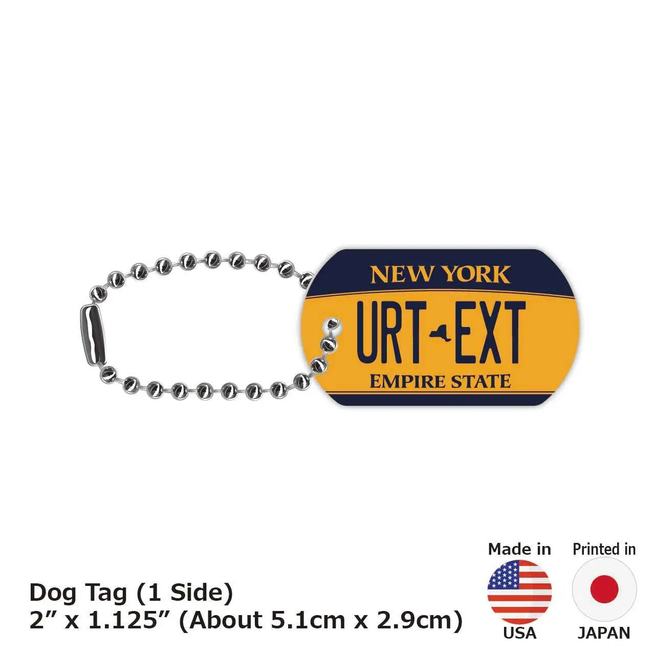 [Medaglietta identificativa per cani/Medaglietta per cani] New York 2010/Portachiavi personalizzato a forma di targa americana originale