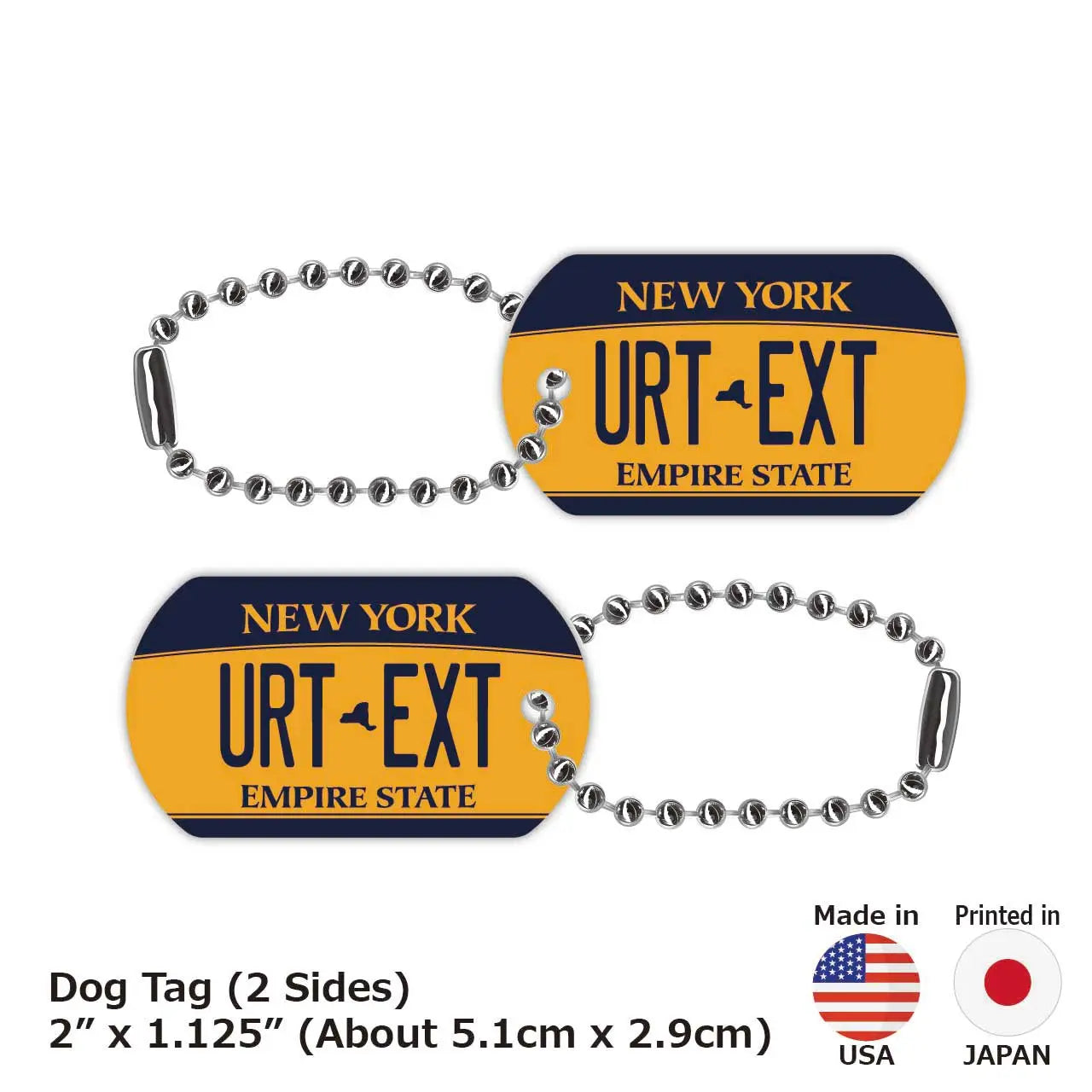 [Medaglietta identificativa per cani/Medaglietta per cani] New York 2010/Portachiavi personalizzato a forma di targa americana originale