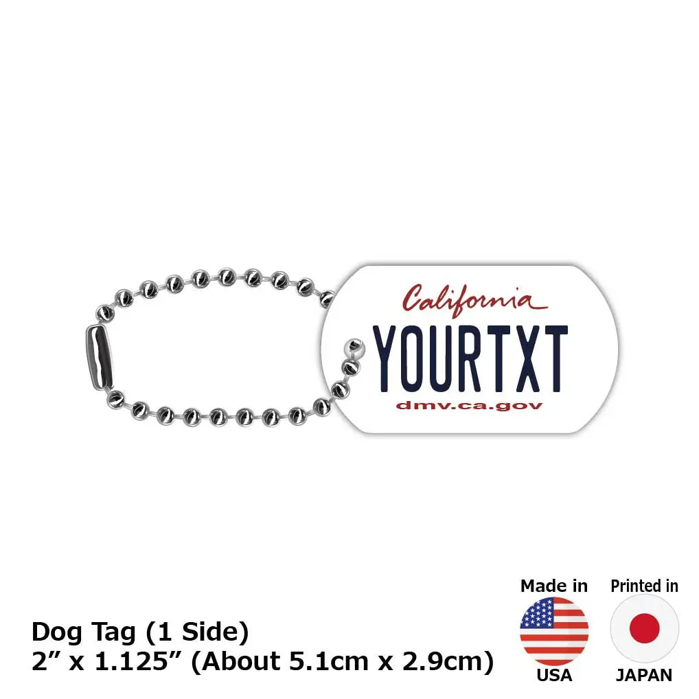 【Medaglietta identificativa/Targhetta per cani】California 2011/Portachiavi personalizzato a forma di targa americana