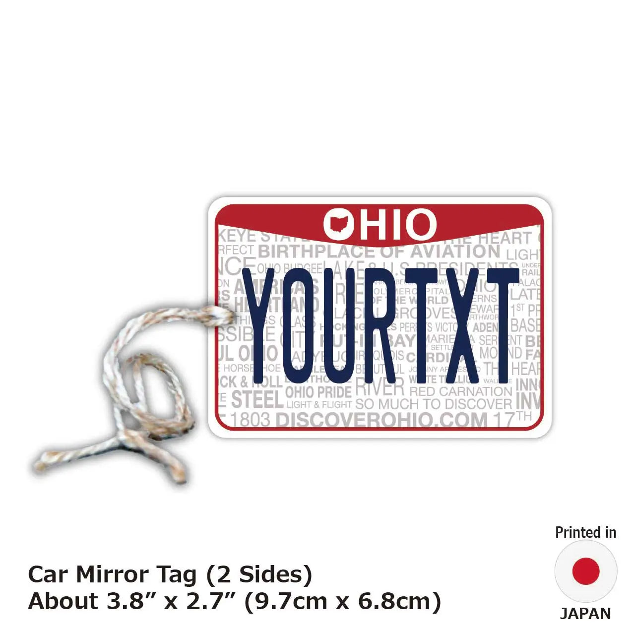 【Mirror Tag】Deodorante per auto a forma di targa americana originale, Ohio 2013