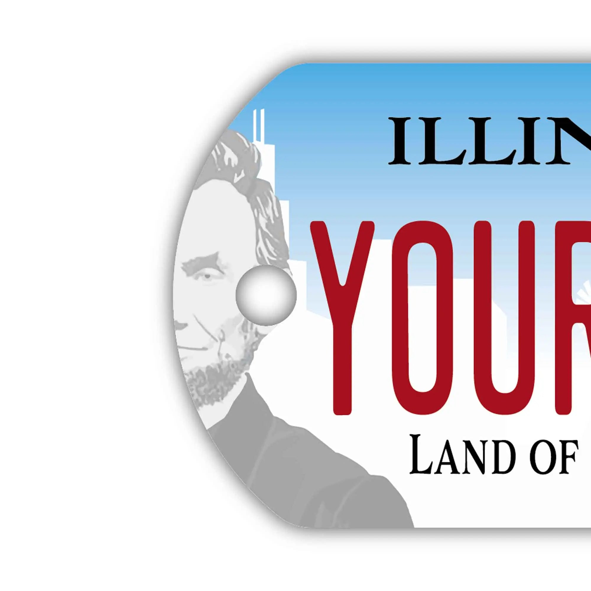 【Medaglietta identificativa per cani/Dog tag】Illinois 2017/Portachiavi personalizzato a forma di targa americana