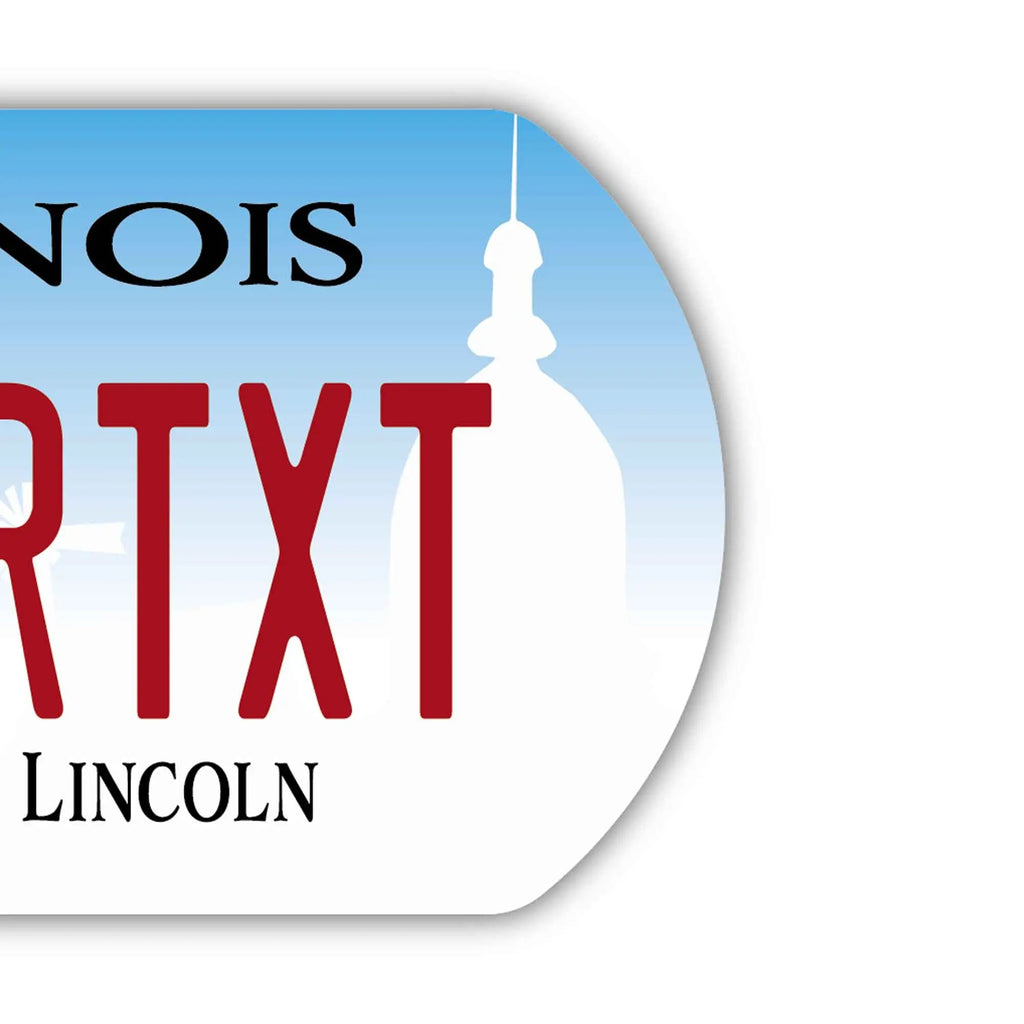 【Medaglietta identificativa per cani/Dog tag】Illinois 2017/Portachiavi personalizzato a forma di targa americana