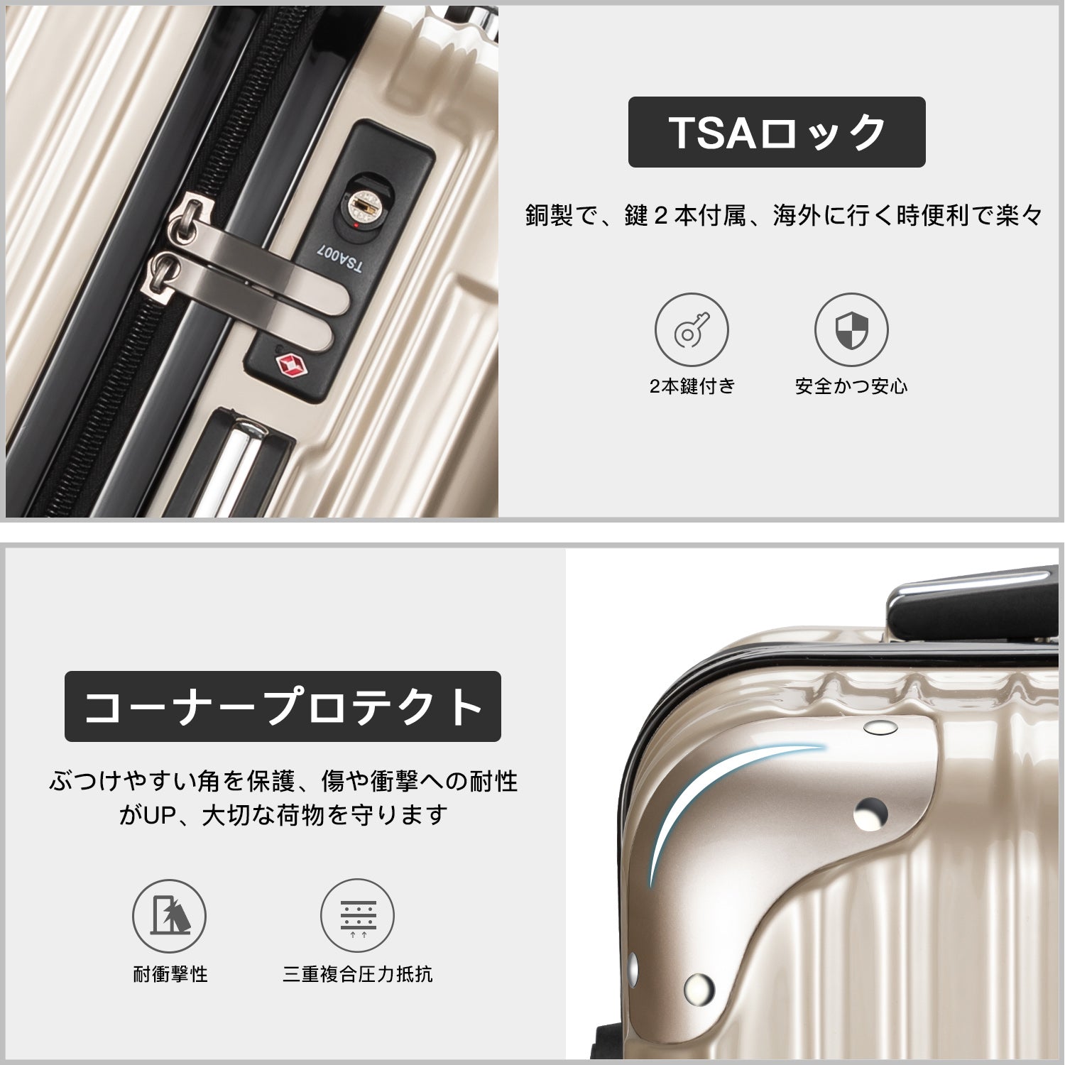 VARNIC スーツケース キャリーバッグ キャリーケース ファスナー式 TSAローク 静音フック 畿内持込 Sサイズ