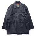 VIA NUOVO PELLE Car Coat in pelle 2L nero, pelle di pecora, fodera trapuntata, coulisse, taglia grande