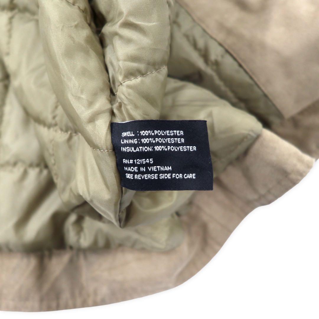 Giacca in pelle scamosciata sintetica LONDON FOG, collo alto, taglia L, beige, imbottitura in poliestere, fodera trapuntata.