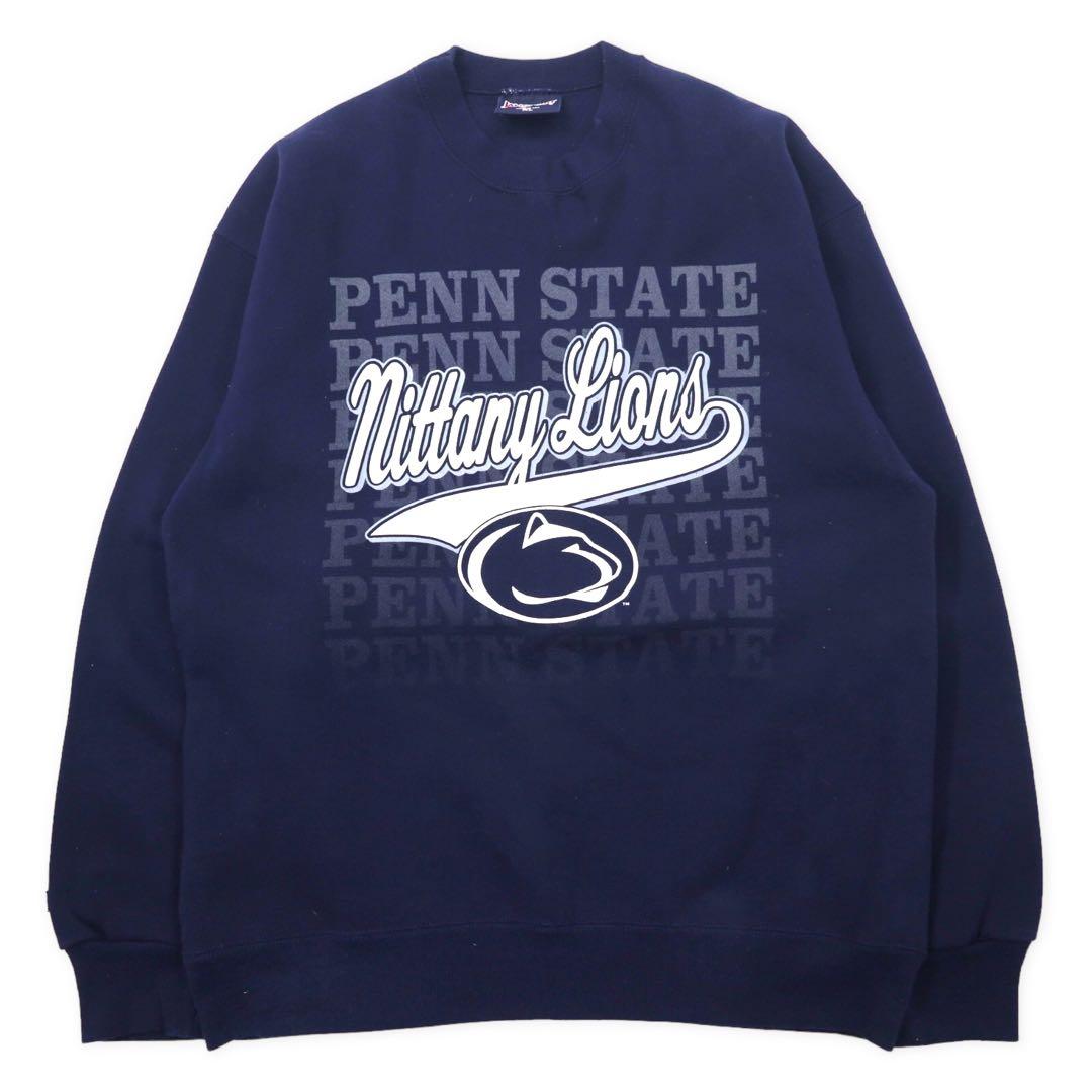 Felpa JAN SPORT Made in USA anni '90, stampa college, taglia XL, blu navy, cotone felpato, Penn State Athletics Football NITTANY LIONS