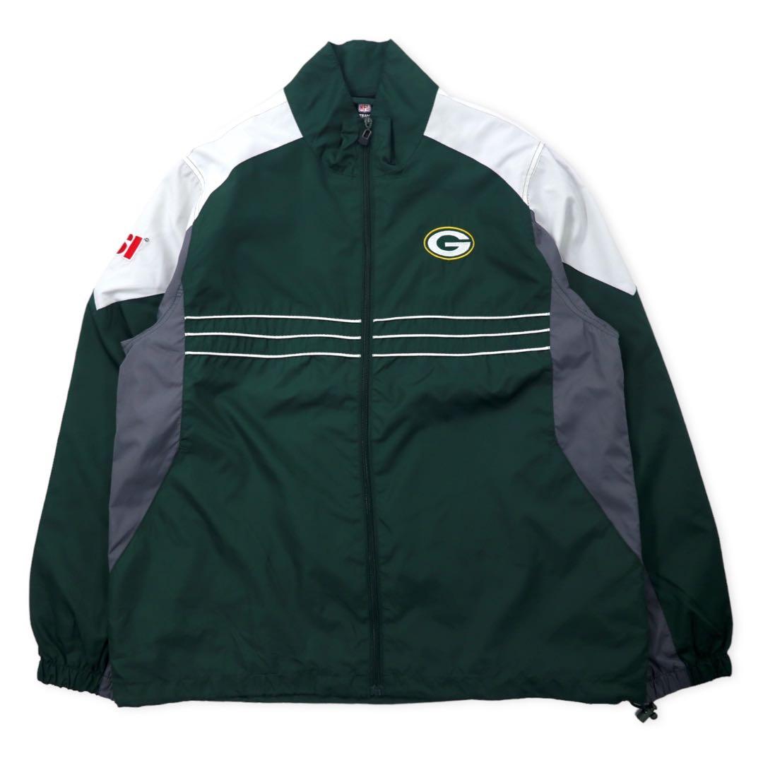 Reebok NFL Green Bay Packers トラックジャケット ナイロンジャケット L グリーン ポリエステル パッカーズ ロゴ刺繍