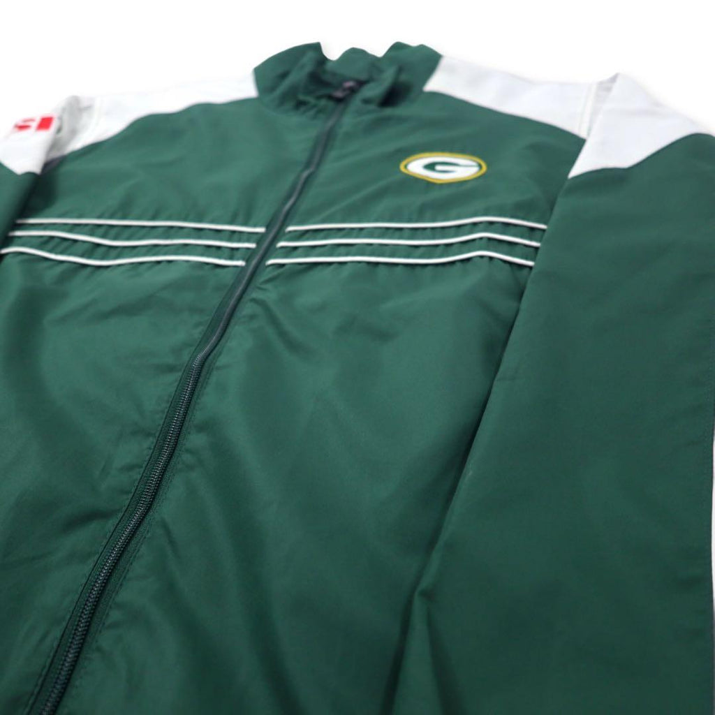 Reebok NFL Green Bay Packers giacca da pista giacca in nylon L verde poliestere Packers logo ricamato
