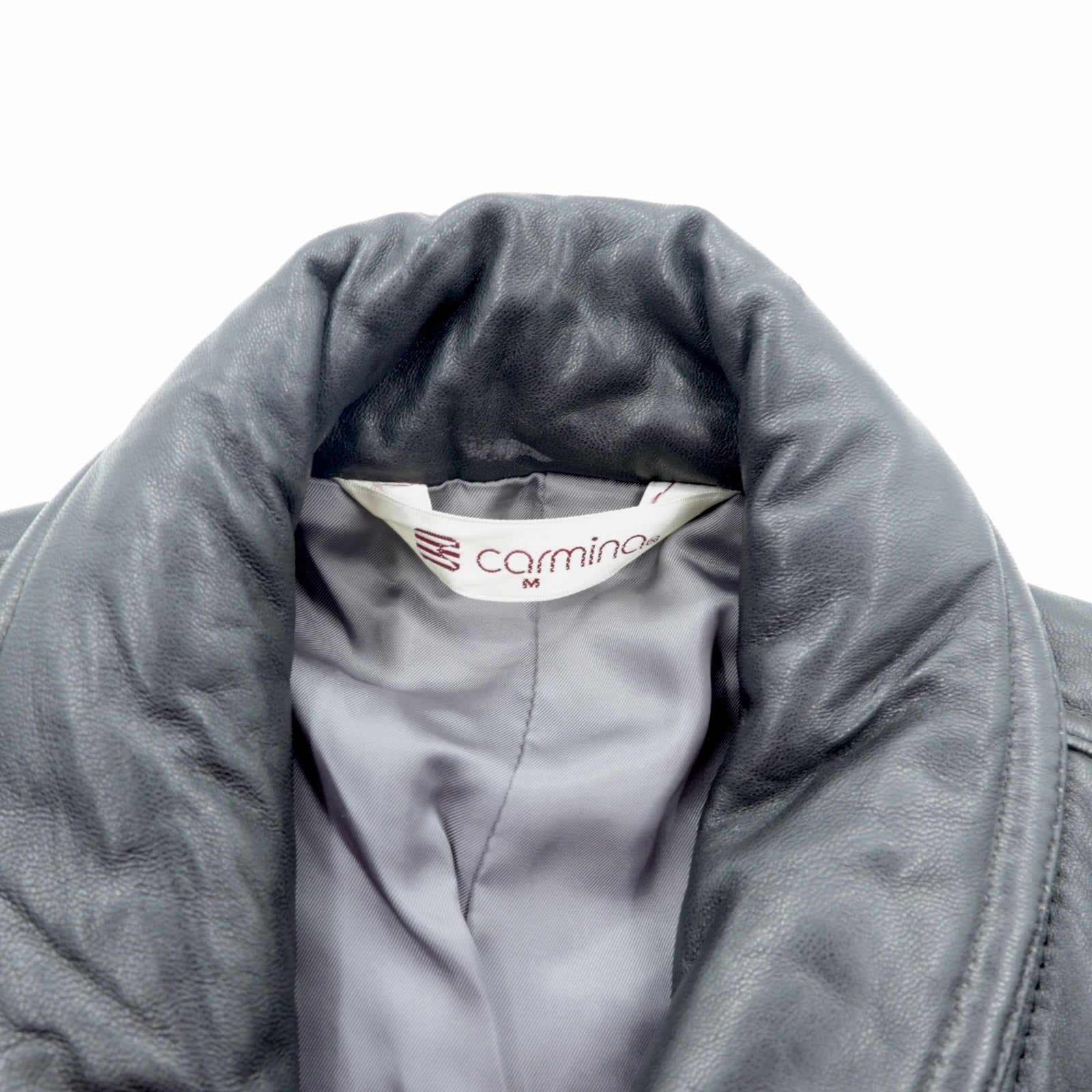 Carmina 90s Vintage Leather Jacket ダブルブレスト ショールカラー ブルゾン M ブラック シープレザー