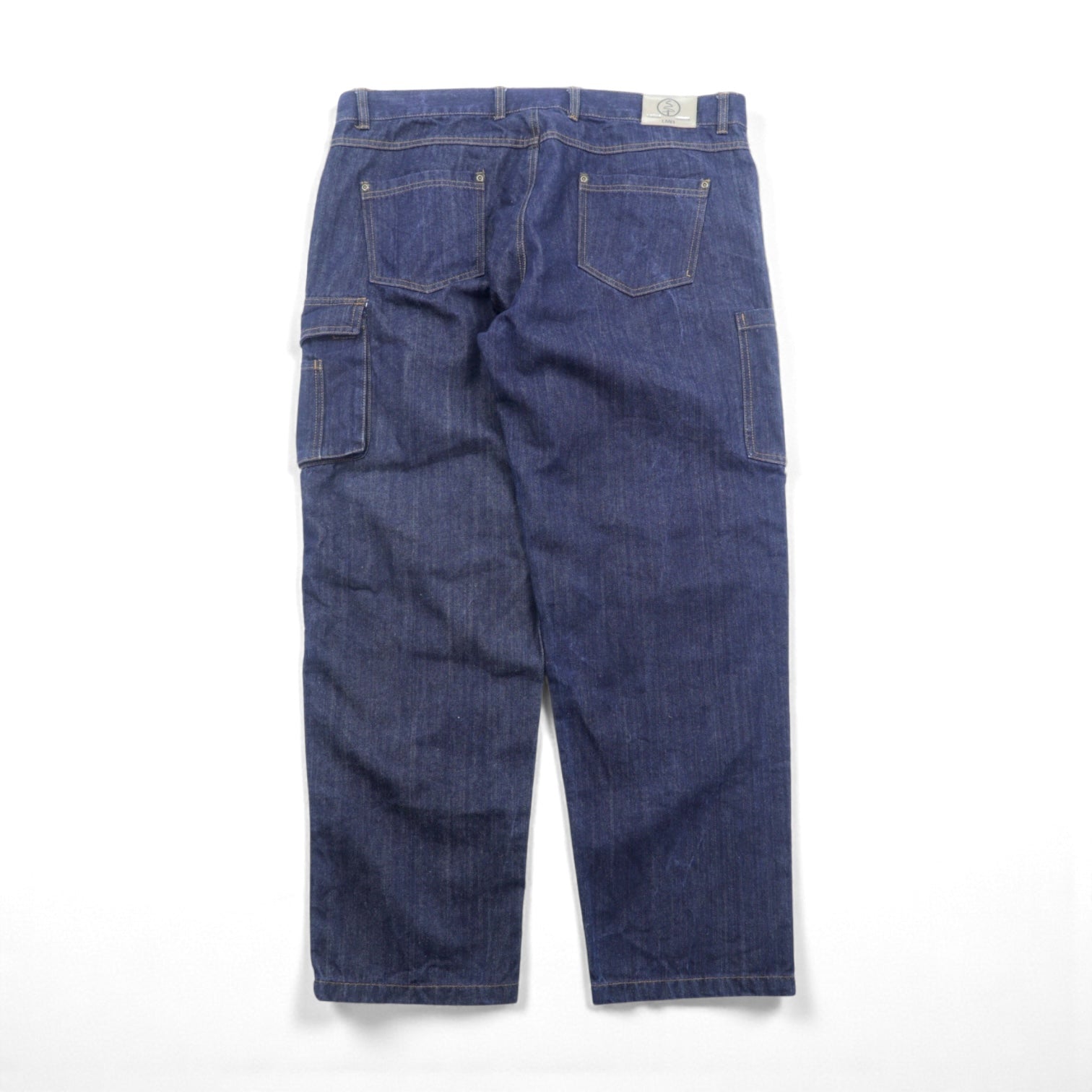 VINTAGE バギー カーゴ デニムパンツ ジーンズ XL ブルー コットン デニム WORKWEAR OUTDOOR 146700 濃紺 ダブルニー
