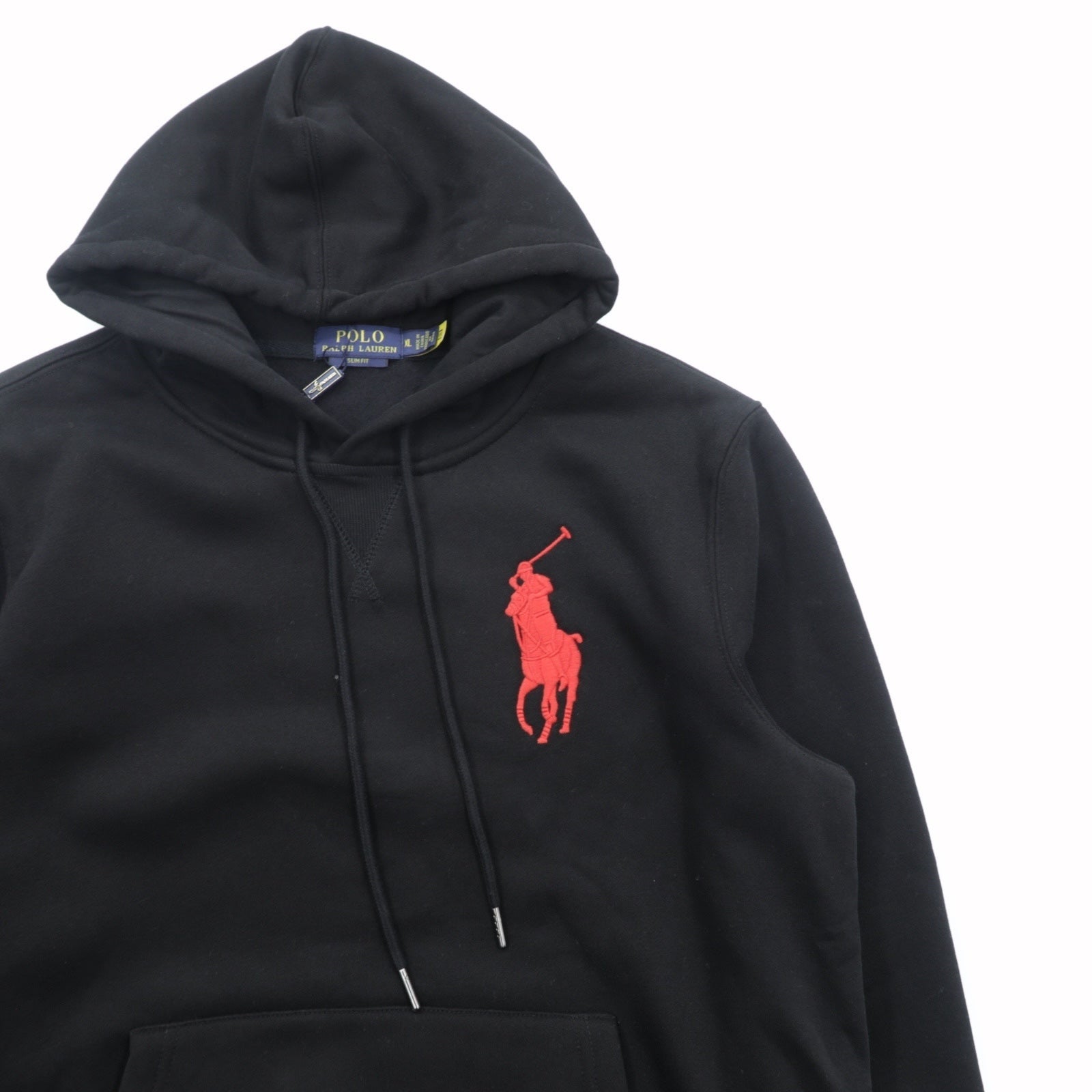 Polo Ralph Lauren ビッグポニー プルオーバー パーカー XL ブラック 刺繍 カンガルーポケット 未使用品