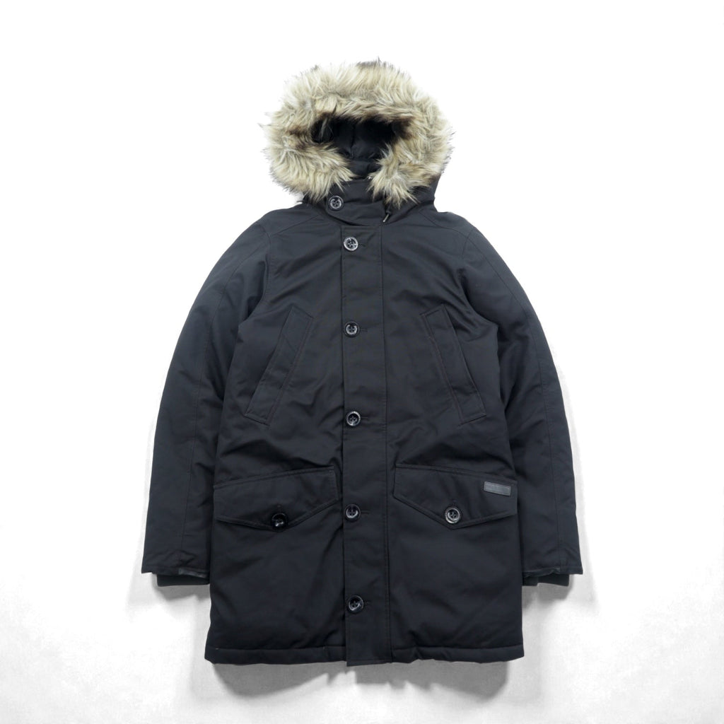 Polo Ralph Lauren ダウンジャケット N-3B ミリタリー コート XS ブラック ドローコード PERFORMANCE ファー着脱式