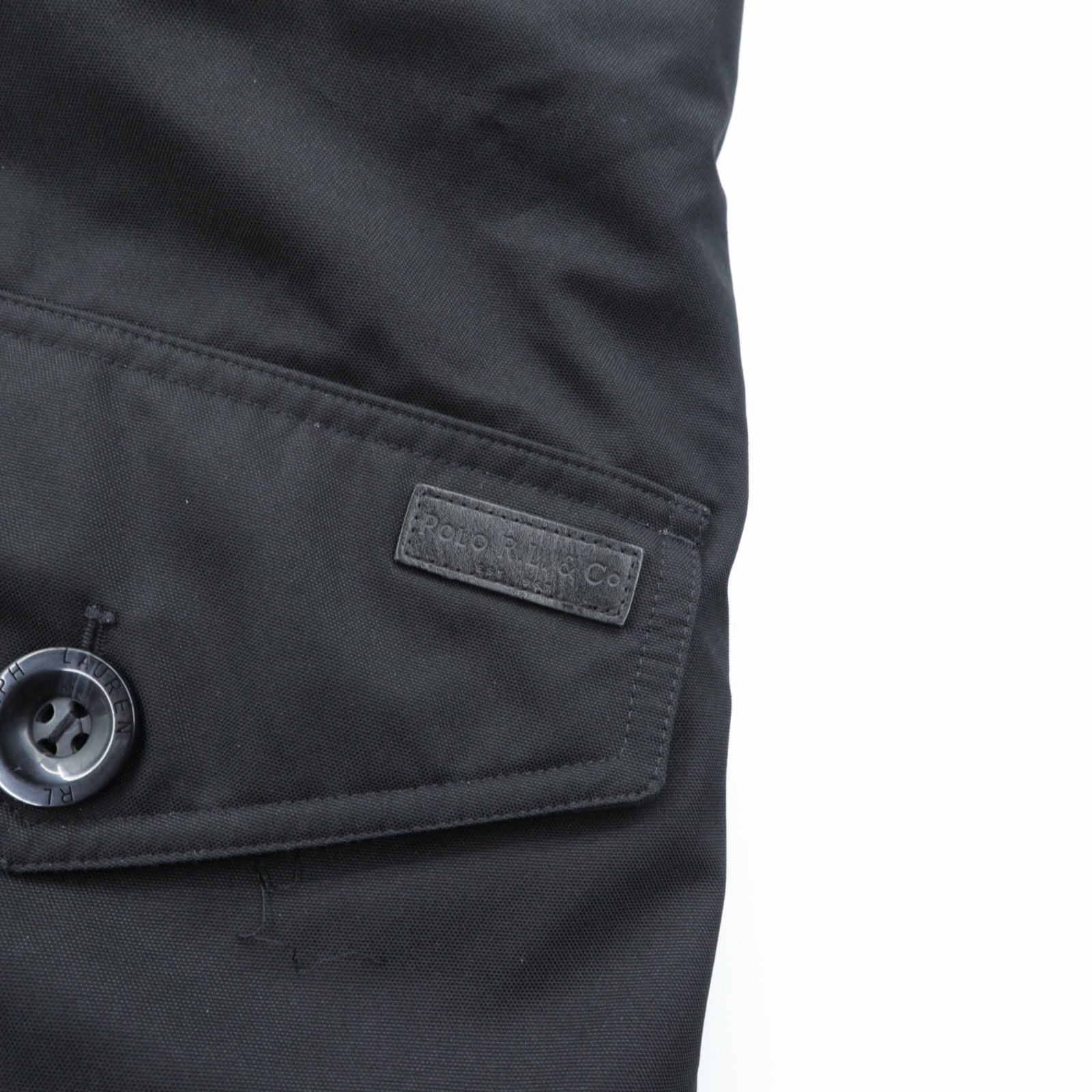 Polo Ralph Lauren ダウンジャケット N-3B ミリタリー コート XS ブラック ドローコード PERFORMANCE ファー着脱式