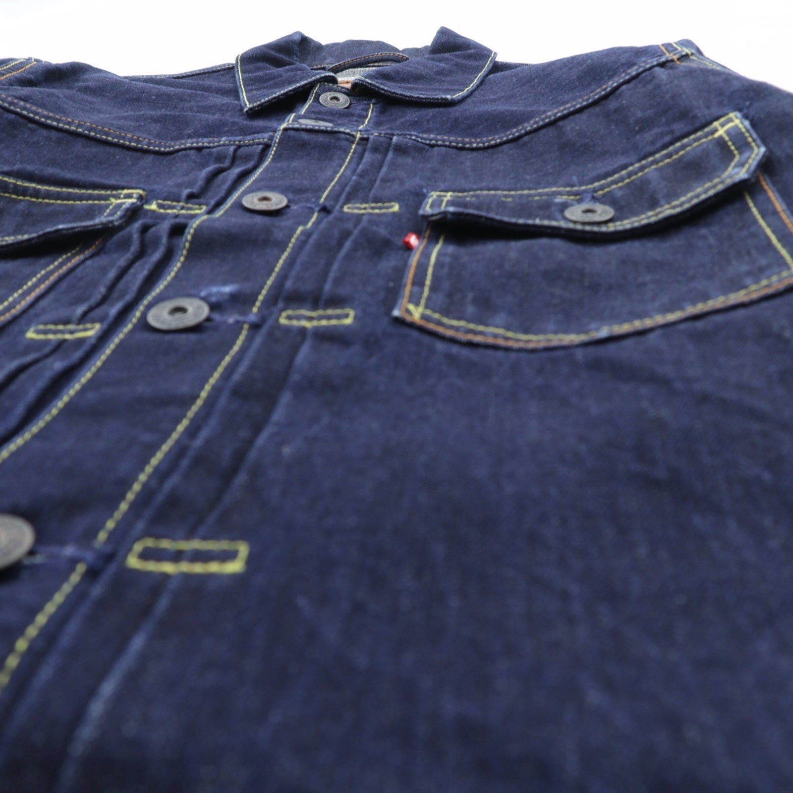 Levi's 日本製 タイプ 2nd デニムジャケット Gジャン M インディゴ PCL15-101B プリーツ レザーパッチ