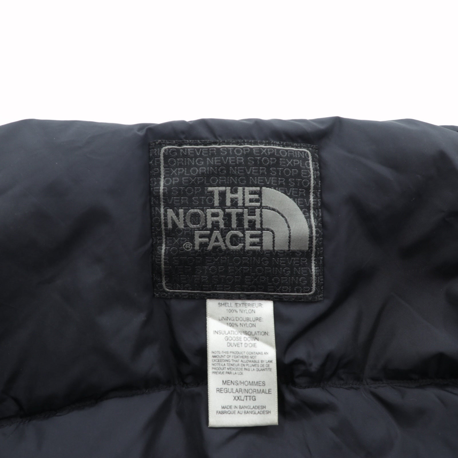 THE NORTH FACE 90年代 600フィルパワー ヌプシ ダウンジャケット 2XL ドローコード ブラック スタンドカラー