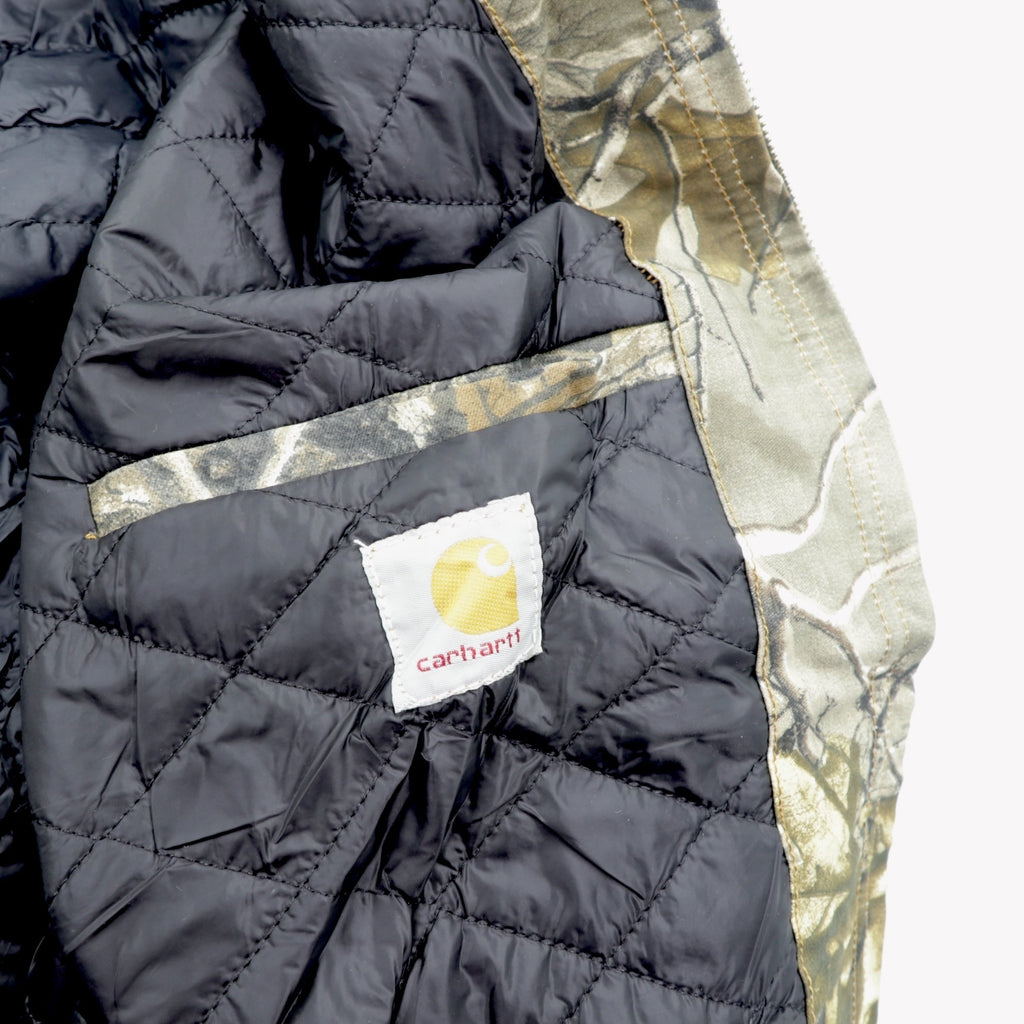 carhartt リメイク 再構築 リアルツリーカモ アクティブジャケット パーカー ブルゾン L カーキ コットン