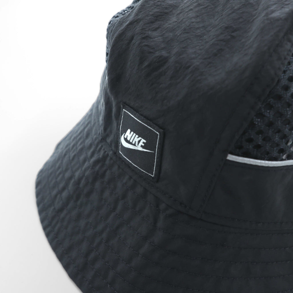 NIKE バケットハット メッシュ ポケット付き ブラック ナイロン Bucket Mesh Cap BV3363-010