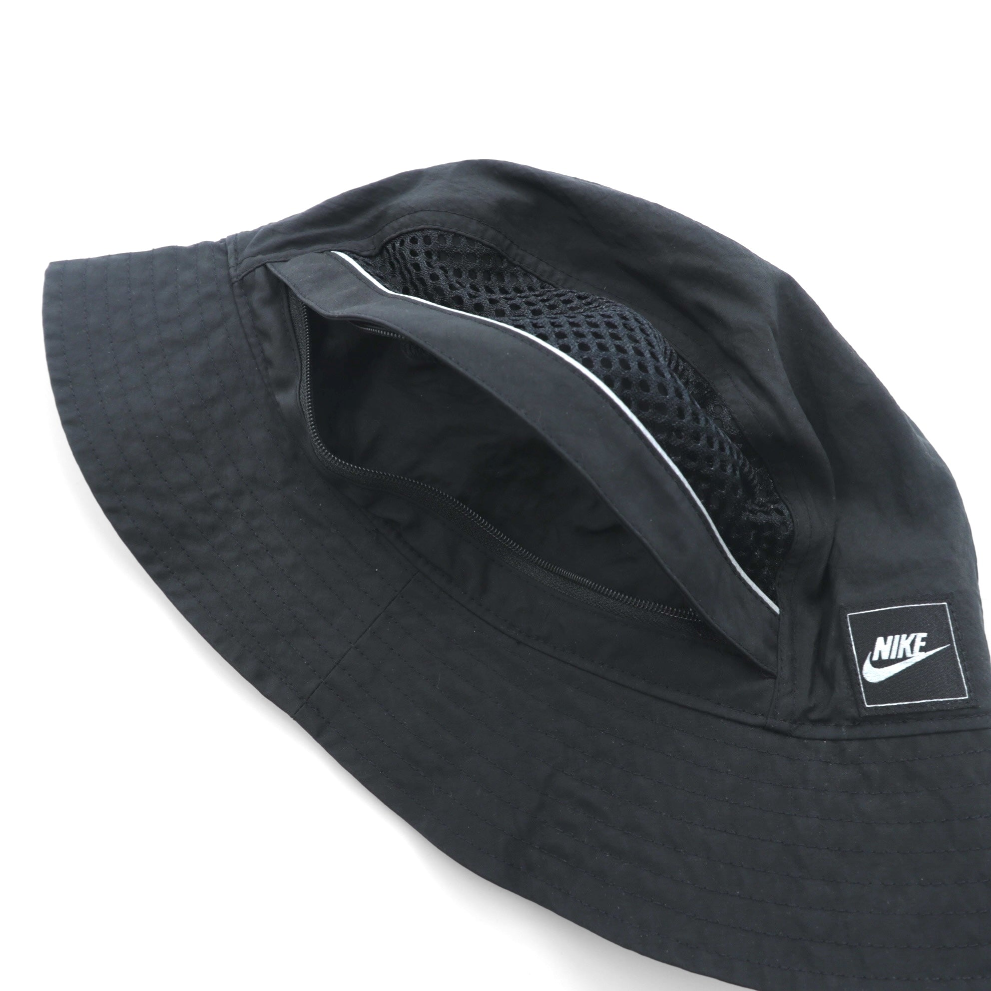 NIKE バケットハット メッシュ ポケット付き ブラック ナイロン Bucket Mesh Cap BV3363-010