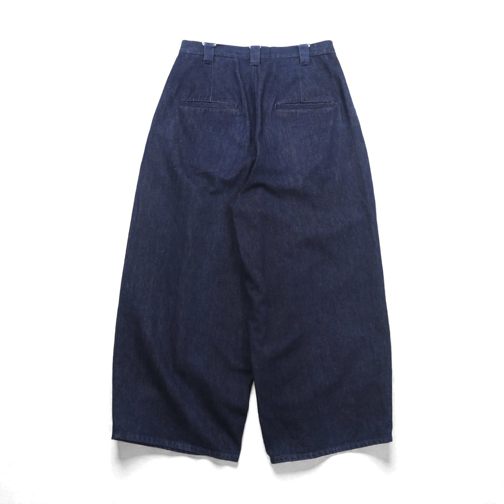 VU ヴウ 印 セレクト 取扱い デニム ワイドパンツ L インディゴ タック プリーツ DENIM KNEE WIDE PANTS vu-a22-kb09 日本製