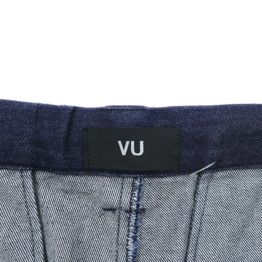 VU ヴウ 印 セレクト 取扱い デニム ワイドパンツ L インディゴ タック プリーツ DENIM KNEE WIDE PANTS vu-a22-kb09 日本製