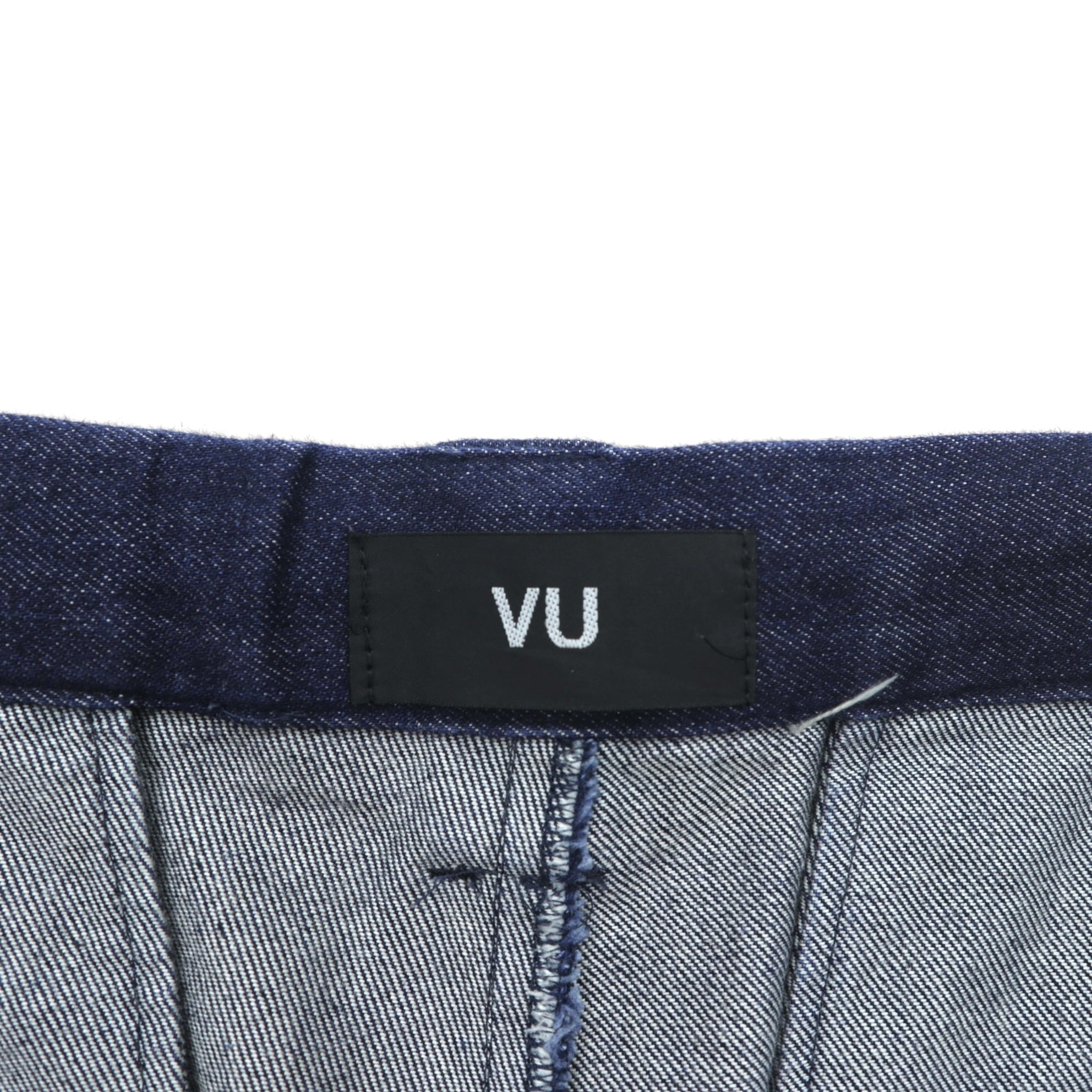 VU ヴウ 印 セレクト 取扱い デニム ワイドパンツ L インディゴ タック プリーツ DENIM KNEE WIDE PANTS vu-a22-kb09 日本製