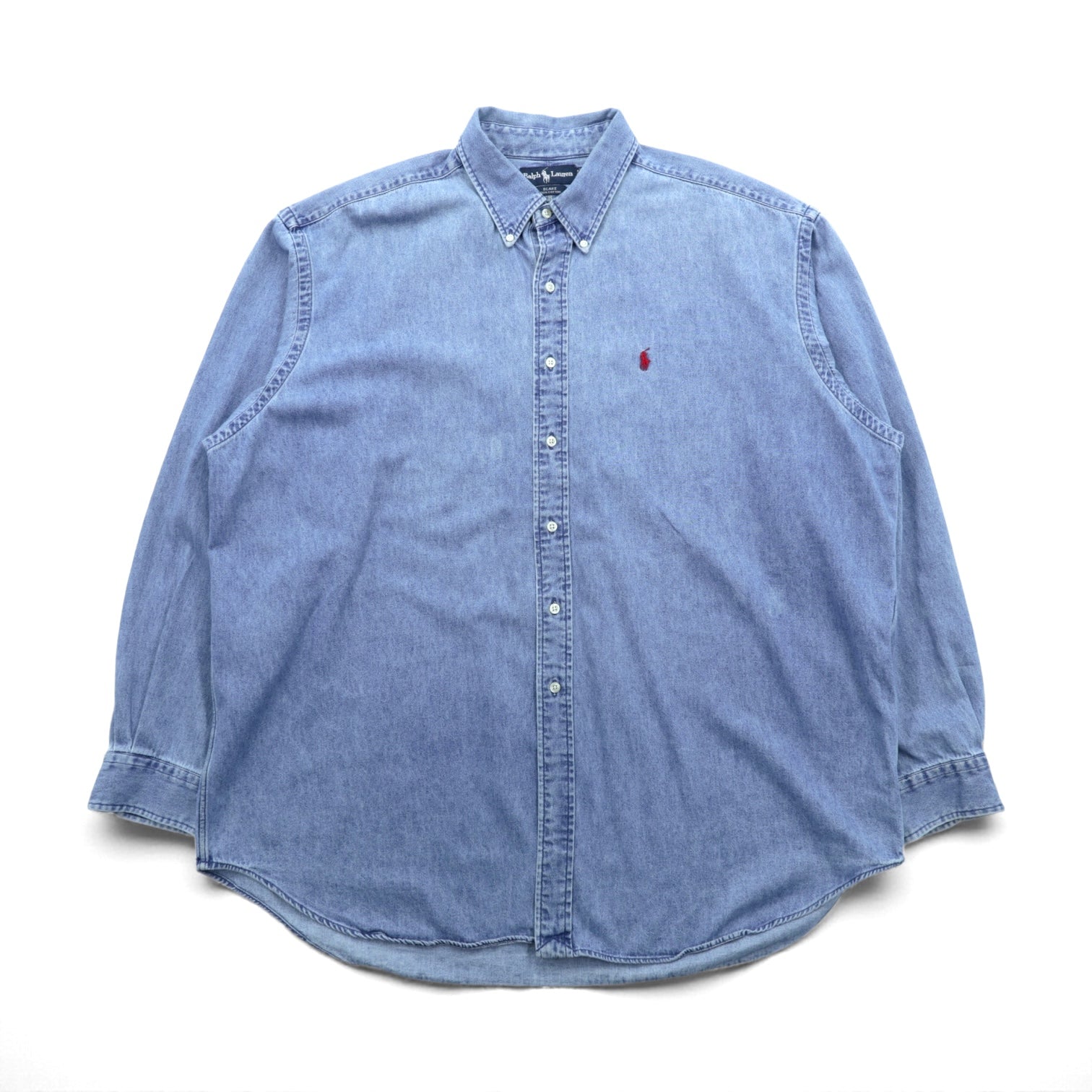 Ralph Lauren 90年代 ボタンダウン デニムシャツ 2XL インディゴ BLAKE スモールポニー刺繍