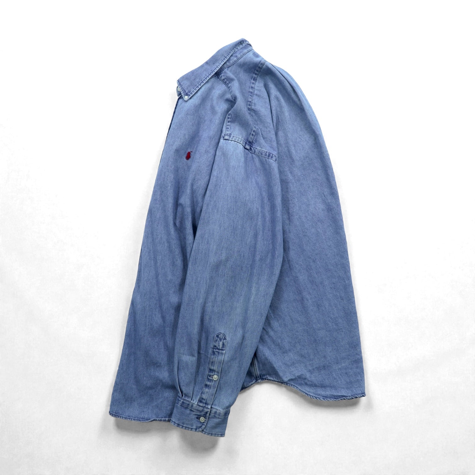 Ralph Lauren 90年代 ボタンダウン デニムシャツ 2XL インディゴ BLAKE スモールポニー刺繍