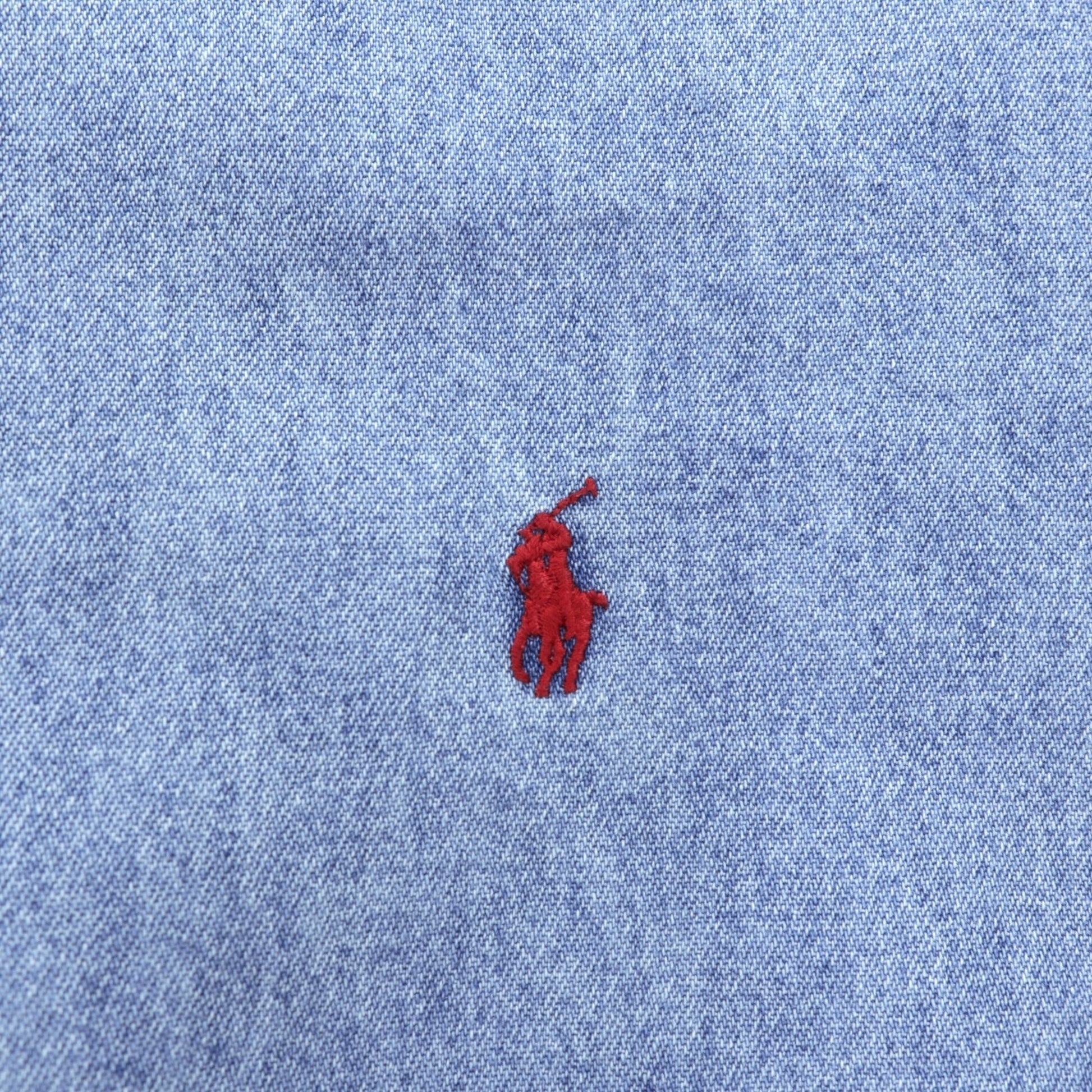 Ralph Lauren 90年代 ボタンダウン デニムシャツ 2XL インディゴ BLAKE スモールポニー刺繍