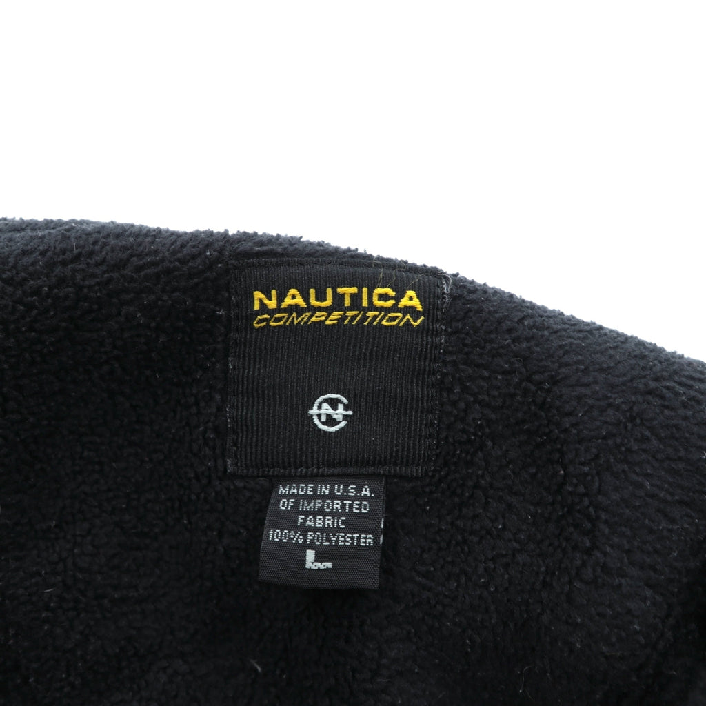 NAUTICA 00年代 USA製 ダブルジップ フリースジャケット L ブラック COMPETITON