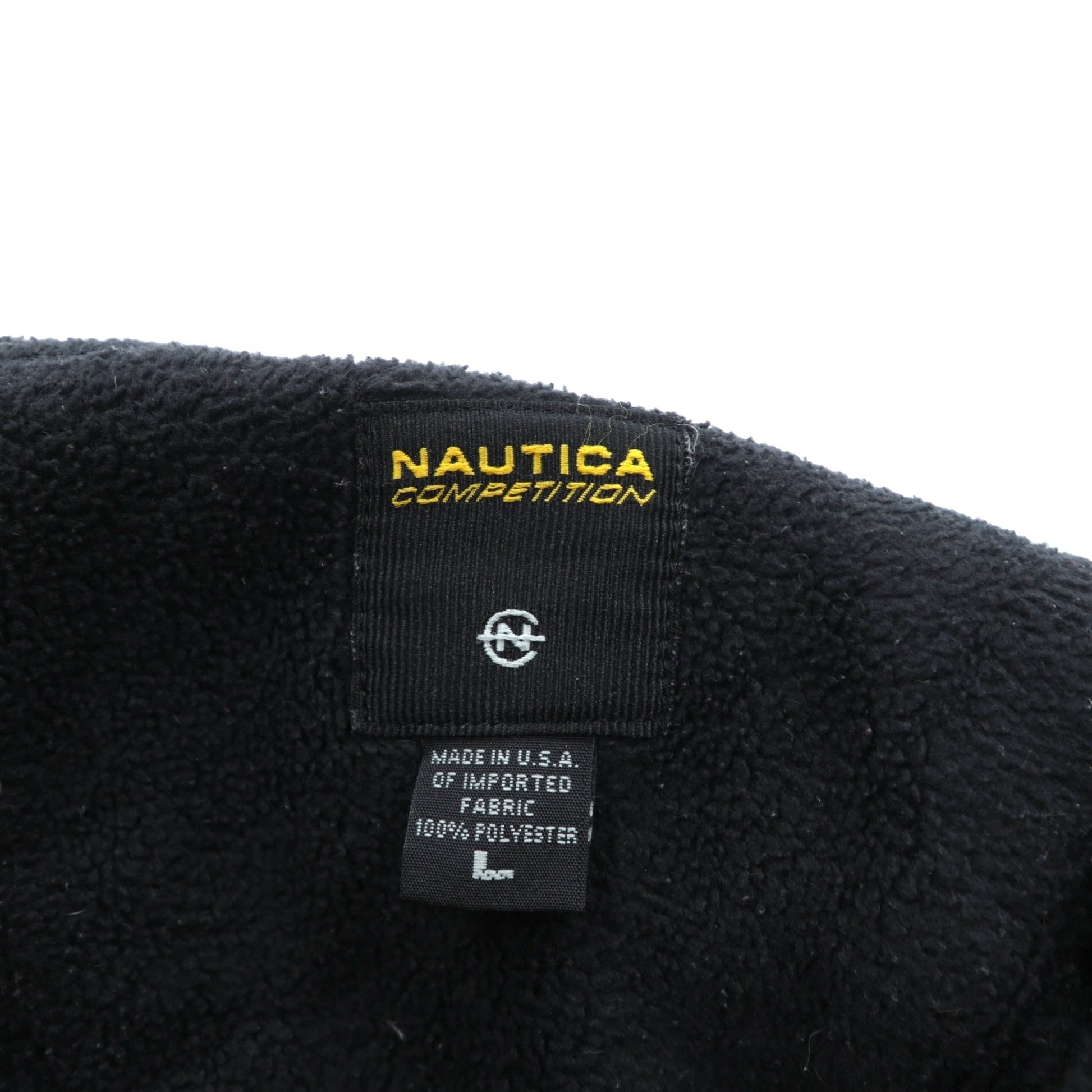 NAUTICA 00年代 USA製 ダブルジップ フリースジャケット L ブラック COMPETITON