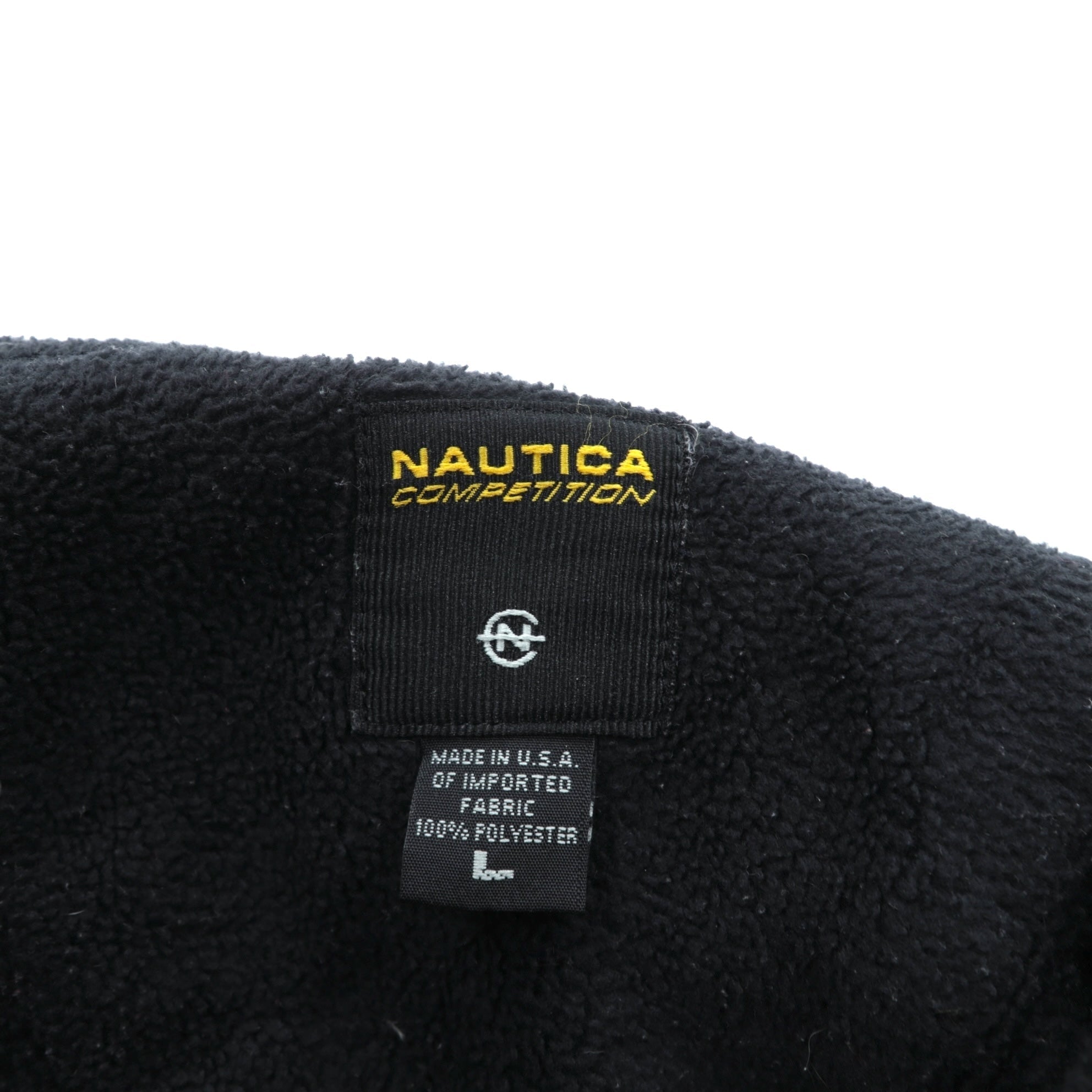 NAUTICA 00年代 USA製 ダブルジップ フリースジャケット L ブラック COMPETITON