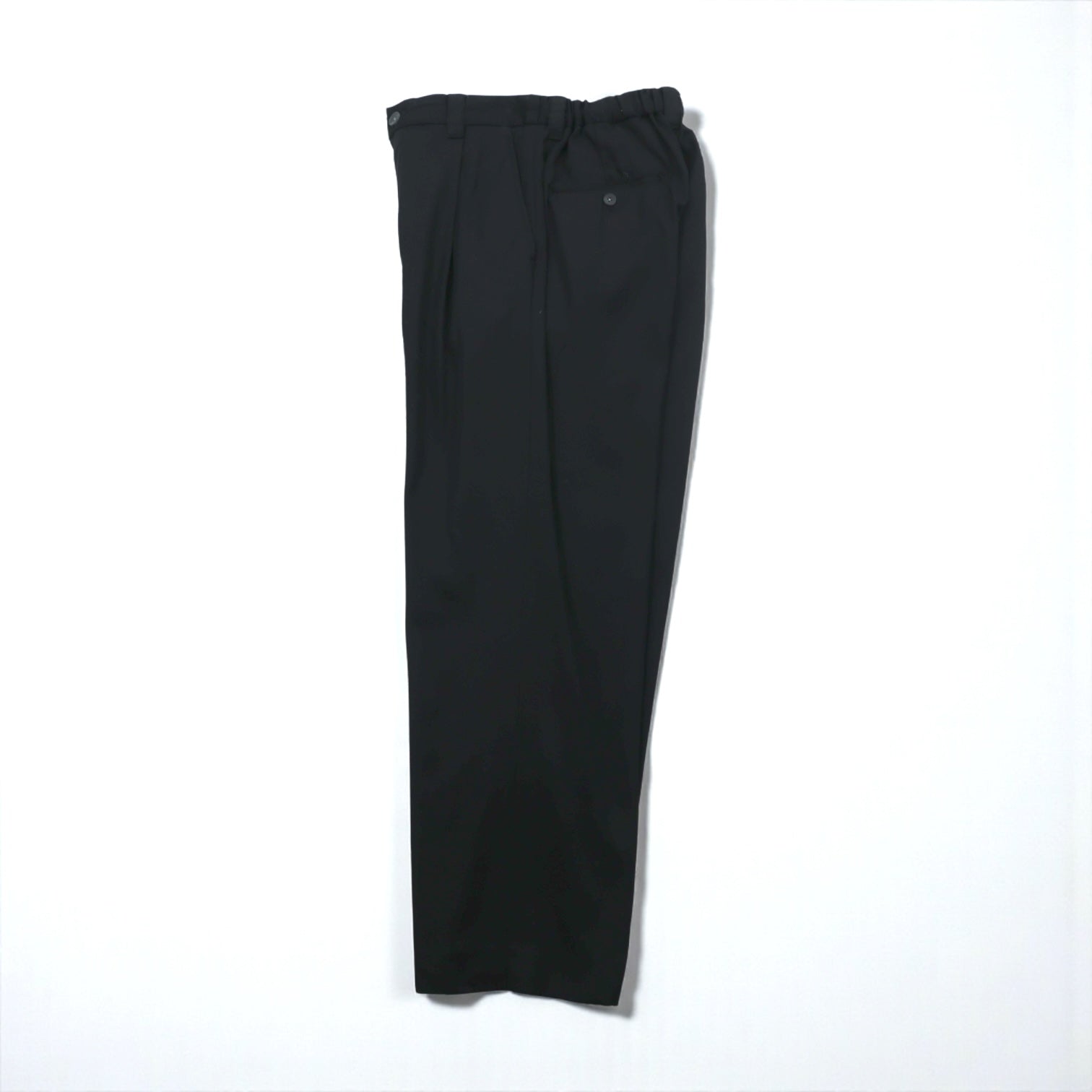 MAISON SPECIAL カルゼ ウール ギャバ 1タック イージー ワイドパンツ スラックス M ブラック フレア ブーツカット 11202461312 ユニセックス