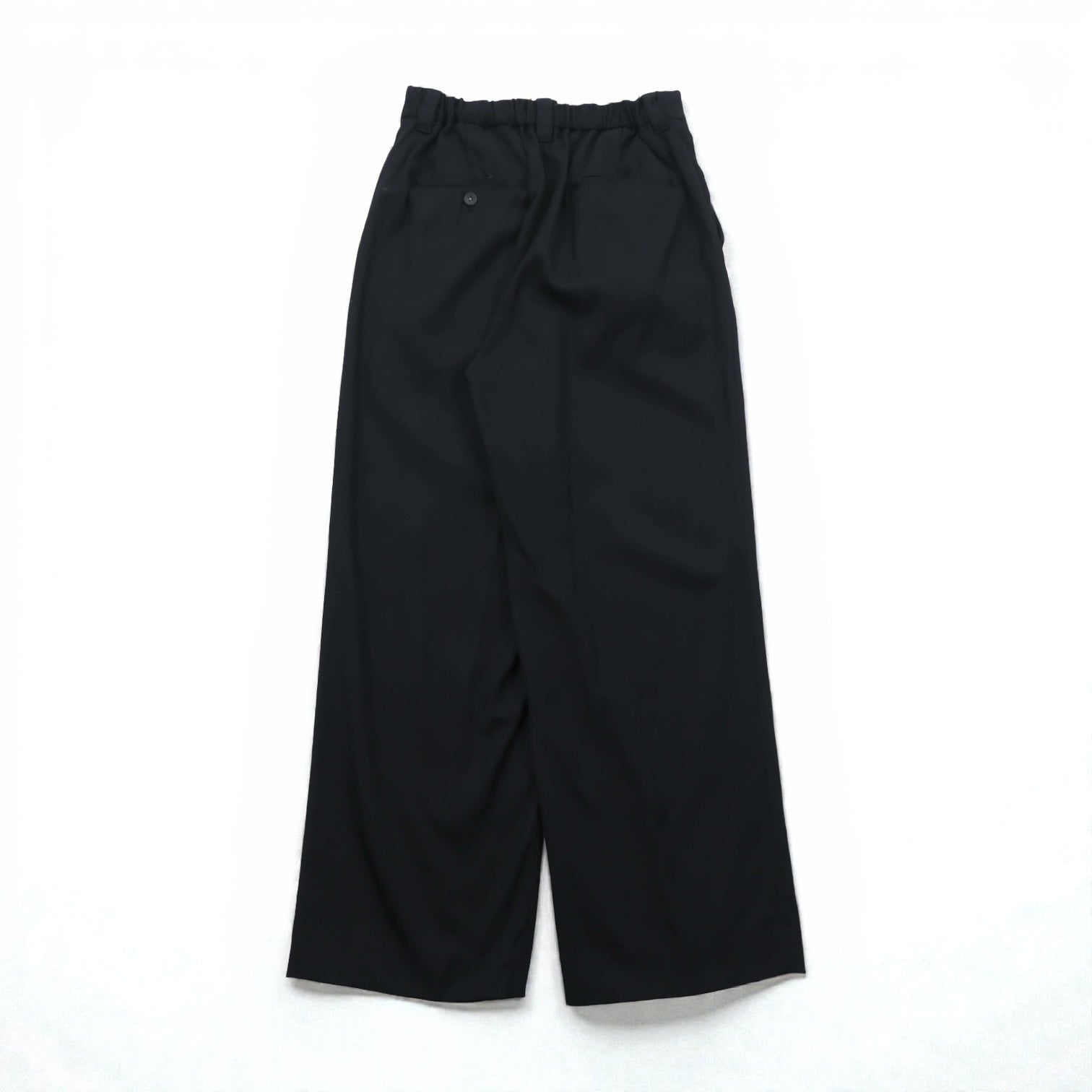 MAISON SPECIAL カルゼ ウール ギャバ 1タック イージー ワイドパンツ スラックス M ブラック フレア ブーツカット 11202461312 ユニセックス