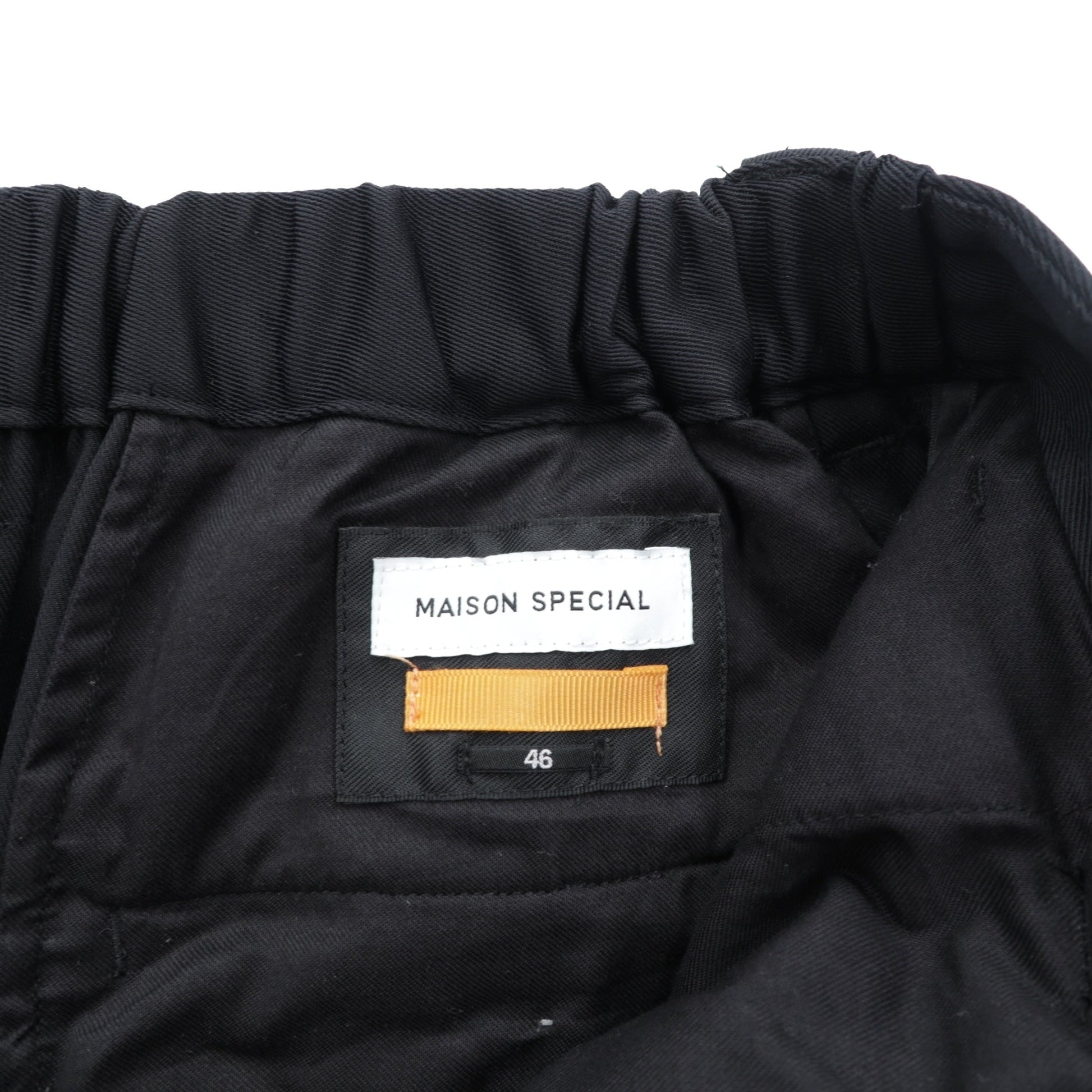 MAISON SPECIAL カルゼ ウール ギャバ 1タック イージー ワイドパンツ スラックス M ブラック フレア ブーツカット 11202461312 ユニセックス
