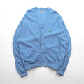 IZOD LACOSTE 80年代 USA製 ヴィンテージ Vネック ニット カーディガン L ブルー アクリル