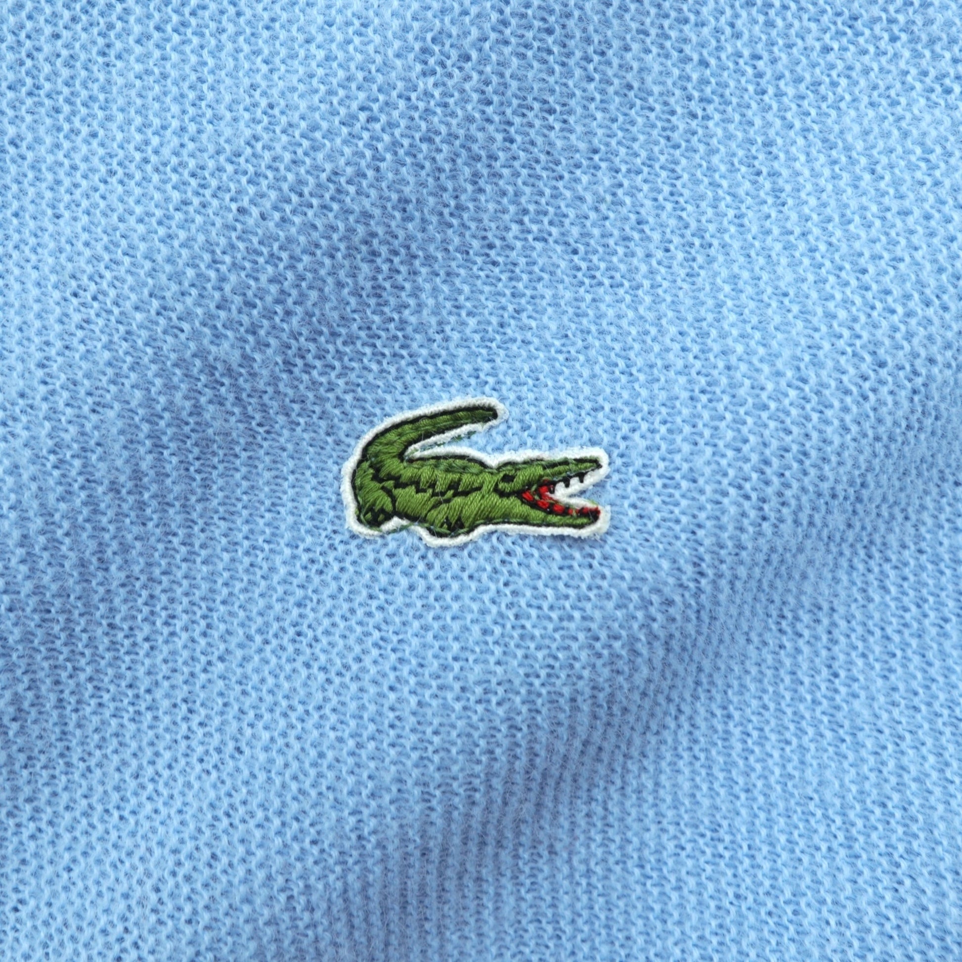 IZOD LACOSTE 80年代 USA製 ヴィンテージ Vネック ニット カーディガン L ブルー アクリル