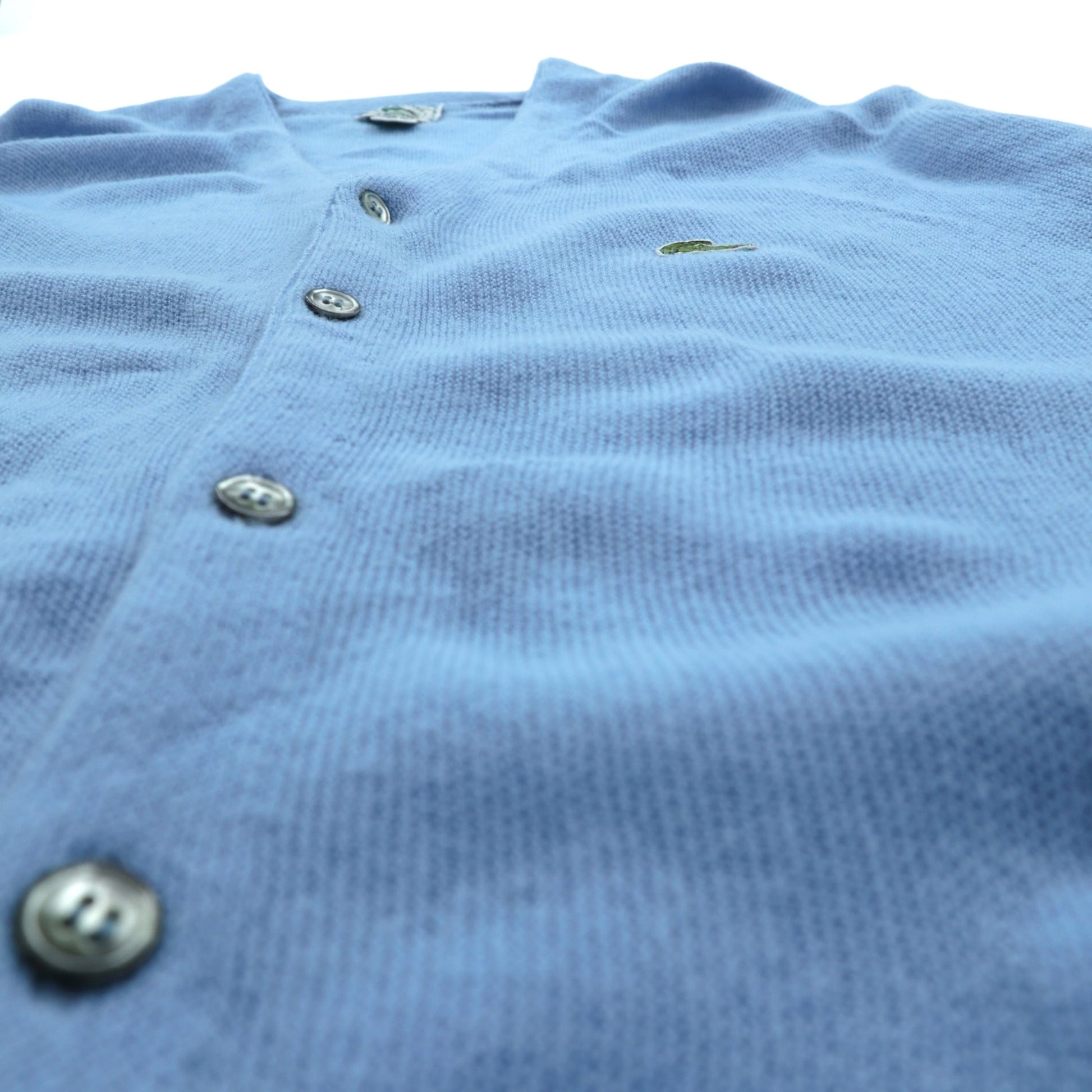 IZOD LACOSTE 80年代 USA製 ヴィンテージ Vネック ニット カーディガン L ブルー アクリル