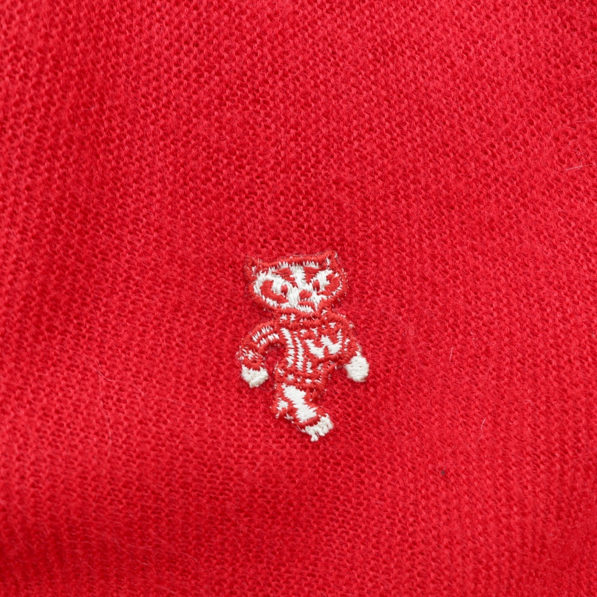 The FOX Collection by JC PENNEY 80年代 USA製 ヴィンテージ Vネック ニット セーター XL レッド ワンポイントロゴ