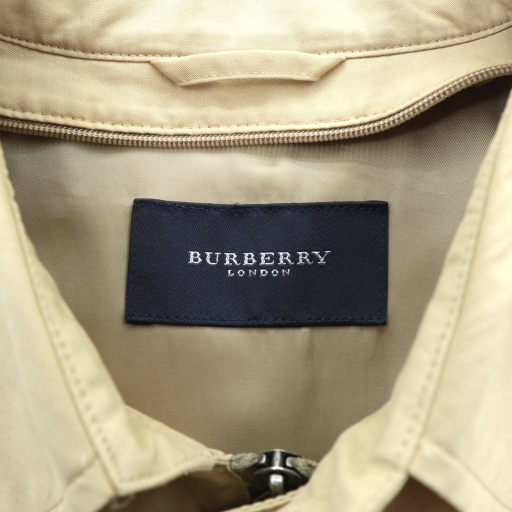 BURBERRY 日本製 スウィングトップ ハリントンジャケット L ベージュ チンストラップ ワンポイントロゴ