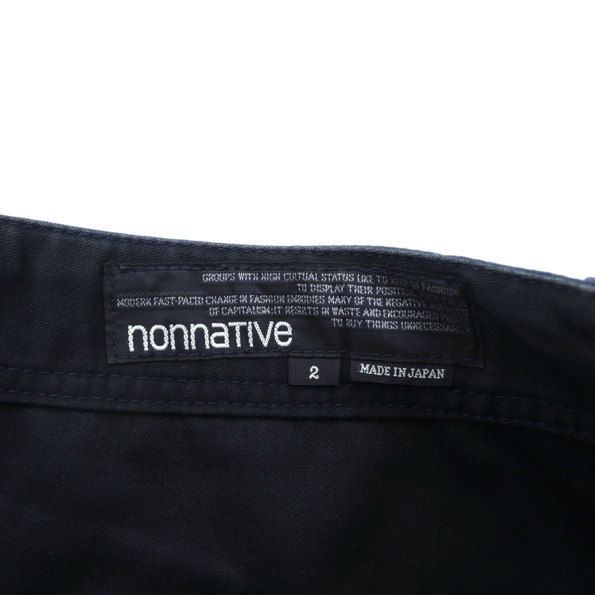 nonnative 日本製 ツイル チノ トラウザーズパンツ ワークパンツ M ネイビー ポリエステル