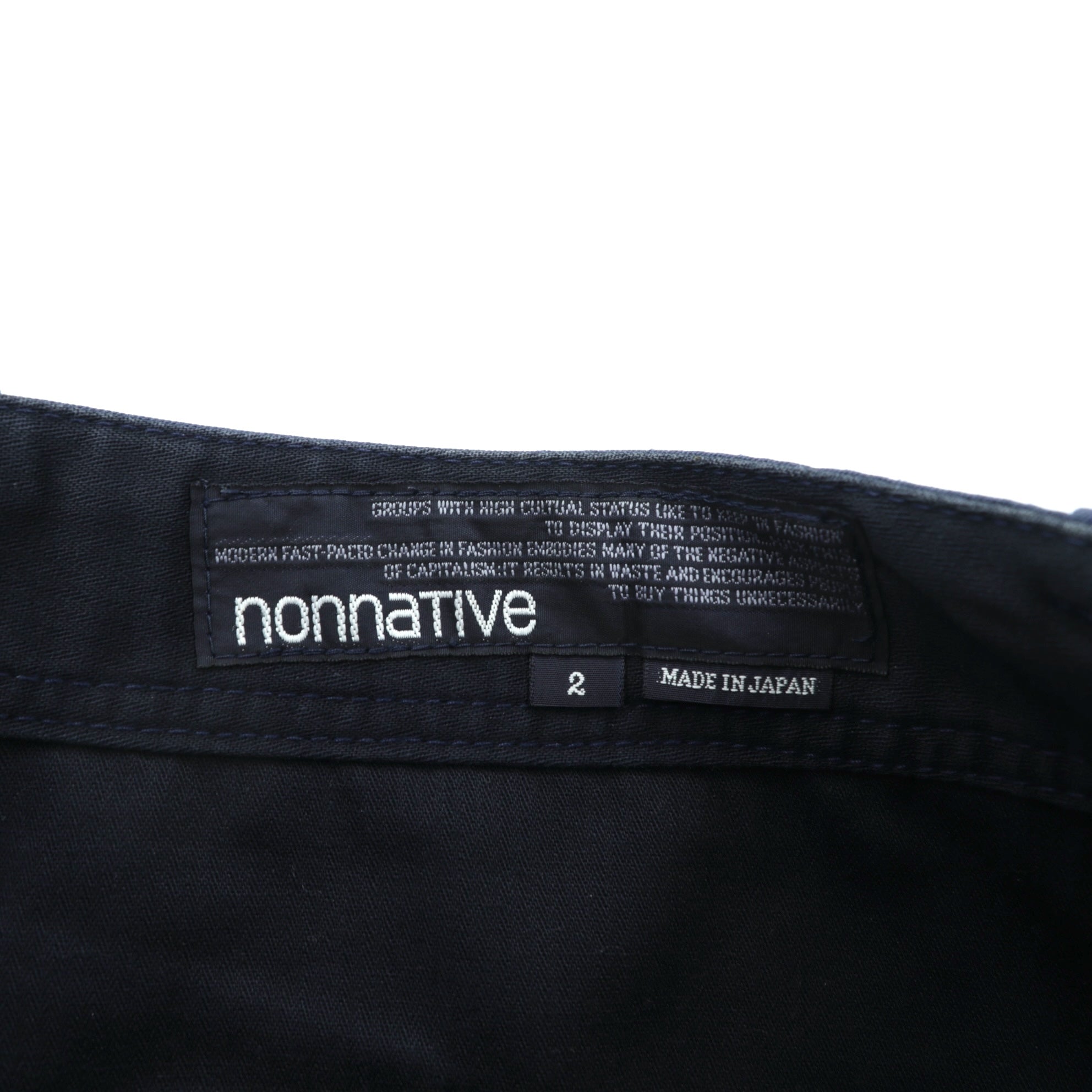 nonnative 日本製 ツイル チノ トラウザーズパンツ ワークパンツ M ネイビー ポリエステル