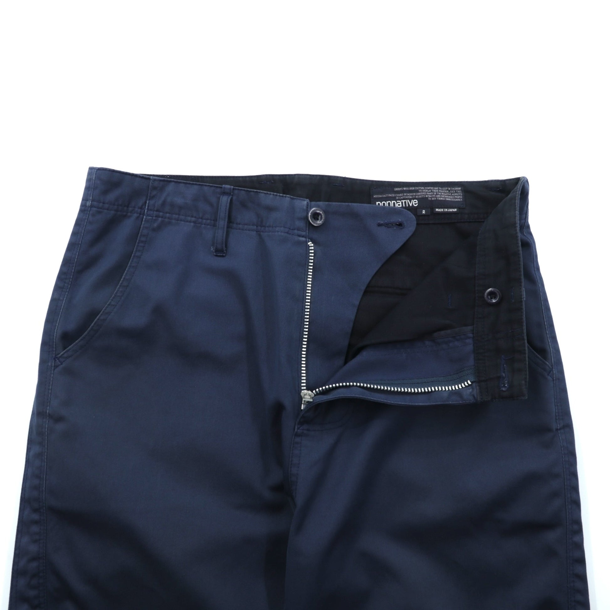 nonnative 日本製 ツイル チノ トラウザーズパンツ ワークパンツ M ネイビー ポリエステル