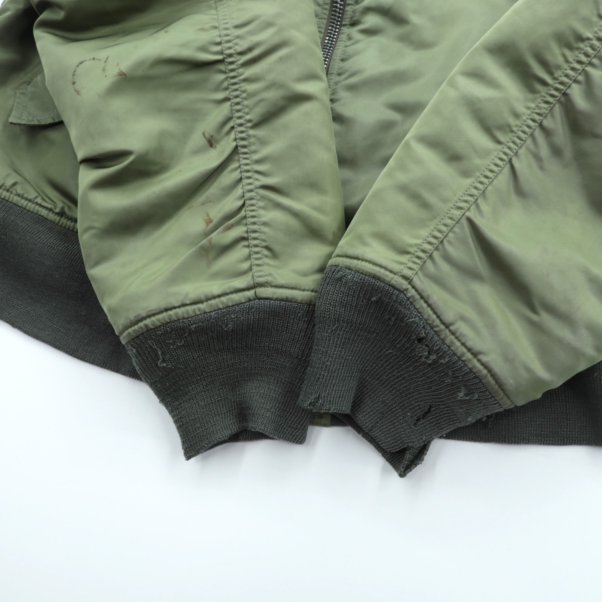ALPHA INDUSTRIES 90年代 USA製 USAF MA-1 フライトジャケット ボンバージャケット M カーキ ナイロン リバーシブル ミリタリー