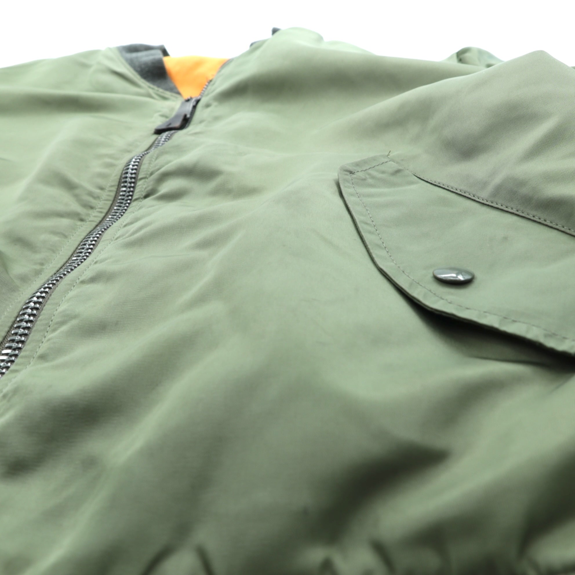 ALPHA INDUSTRIES 90年代 USA製 USAF MA-1 フライトジャケット ボンバージャケット M カーキ ナイロン リバーシブル ミリタリー