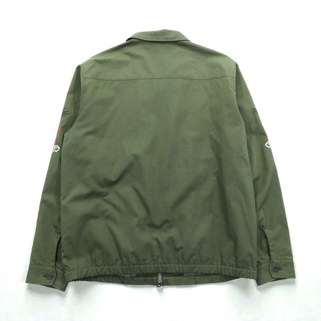 DELUXE スーベニアジャケット SOUVENIR JACKET ベトジャン L カーキ ダブルジップ 鷹 龍 刺繍 日本製
