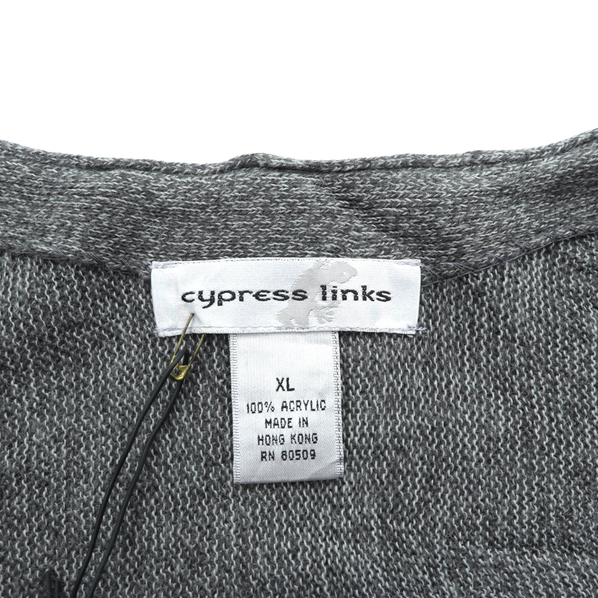 Cypress Links Vネック ニット カーディガン XL グレー アクリル 未使用品