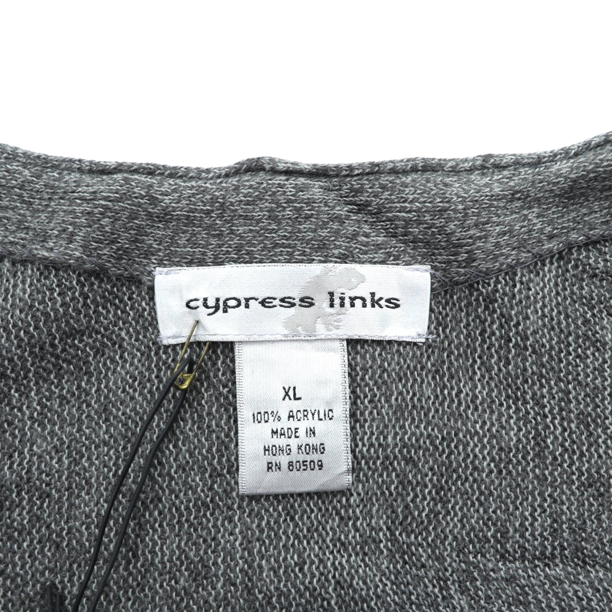 Cypress Links Vネック ニット カーディガン XL グレー アクリル 未使用品