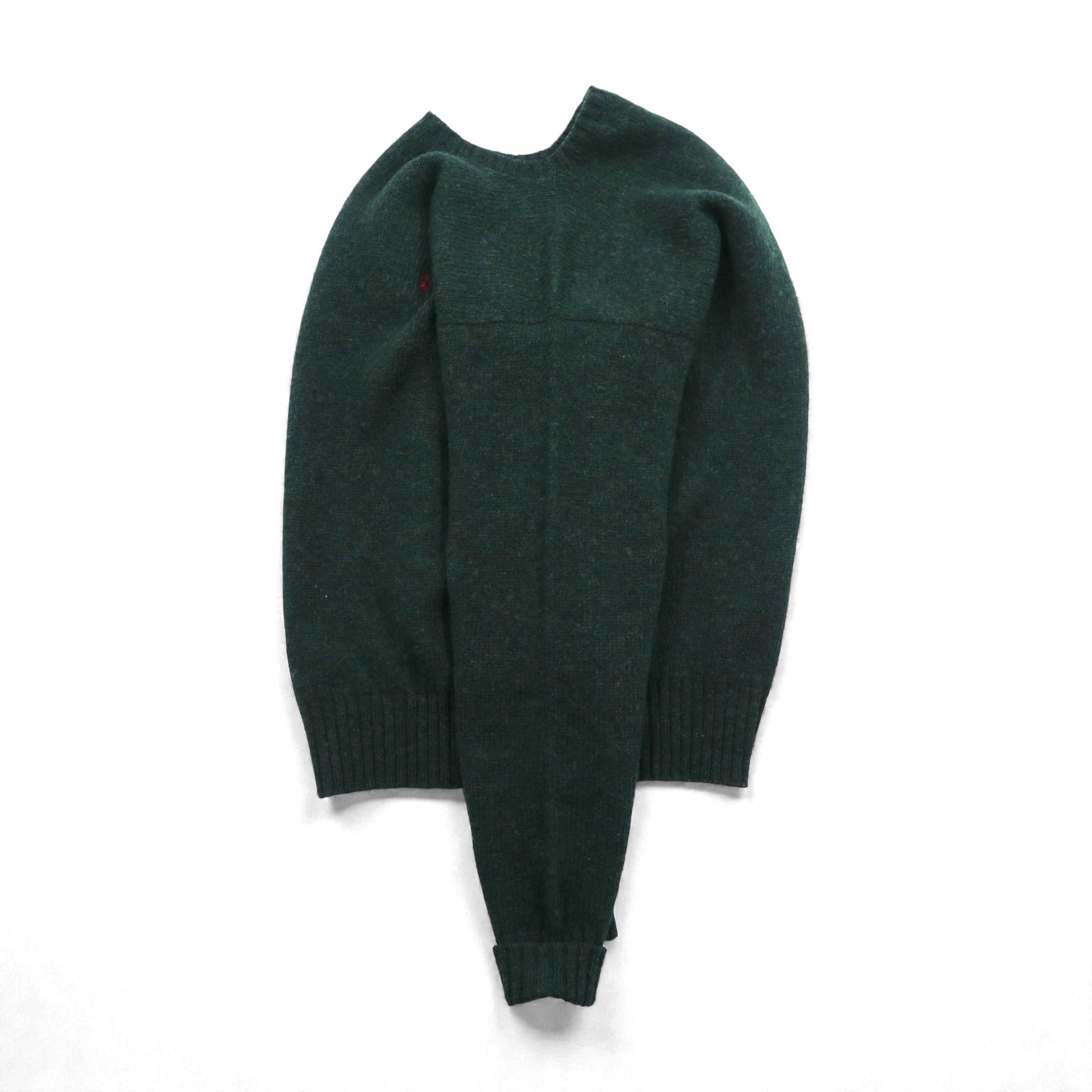 Polo Ralph Lauren 90年代 クルーネック ニット セーター L カーキ ウール スモールポニー刺繍